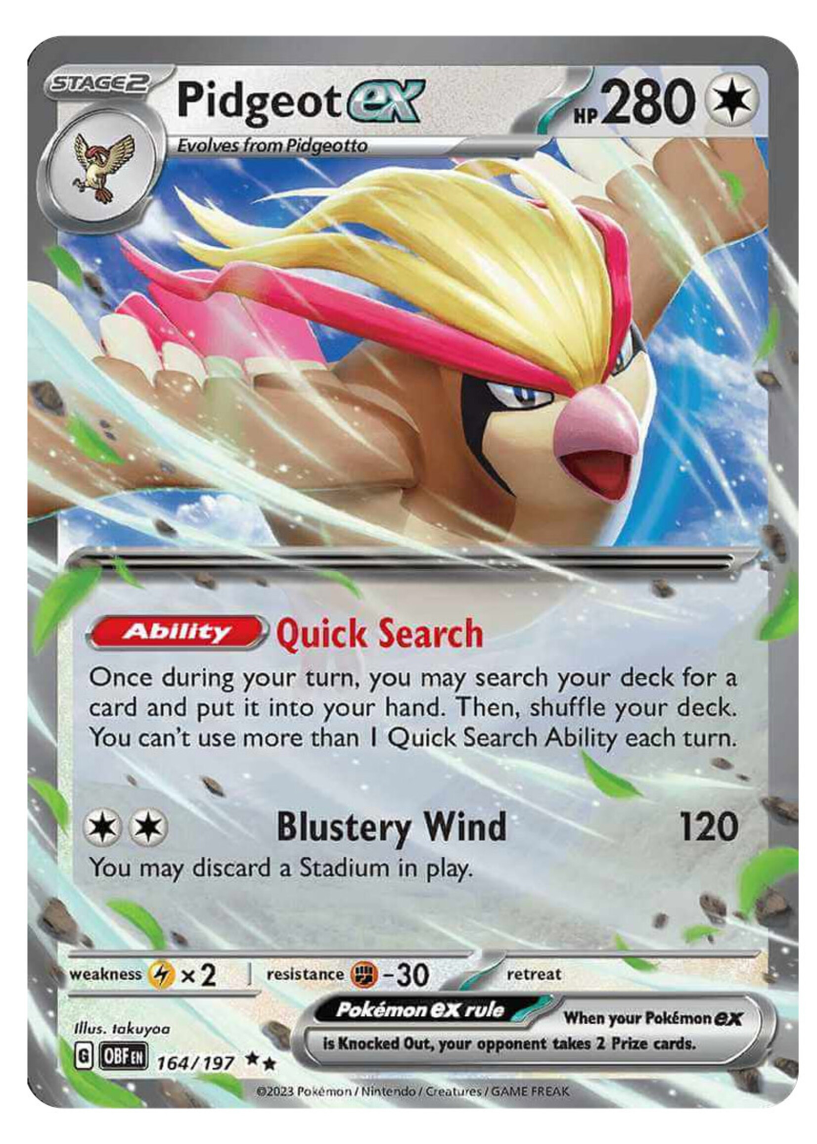 Pidgeot Ex 164 (OBF): near mint