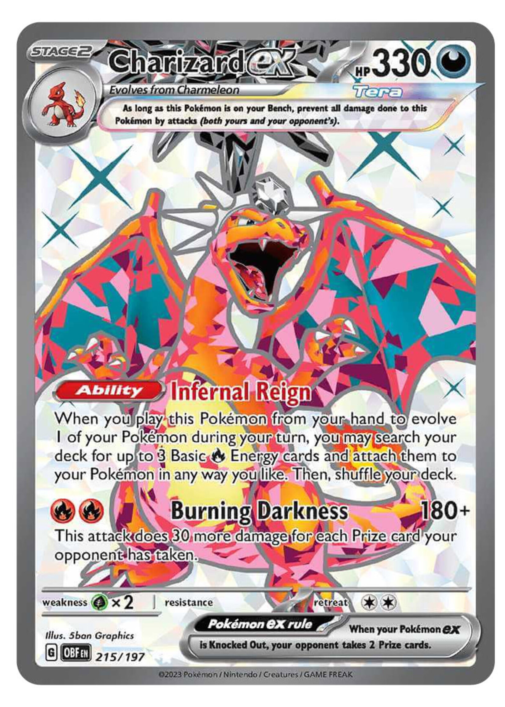 Charizard Ex 215 (OBF): excellent