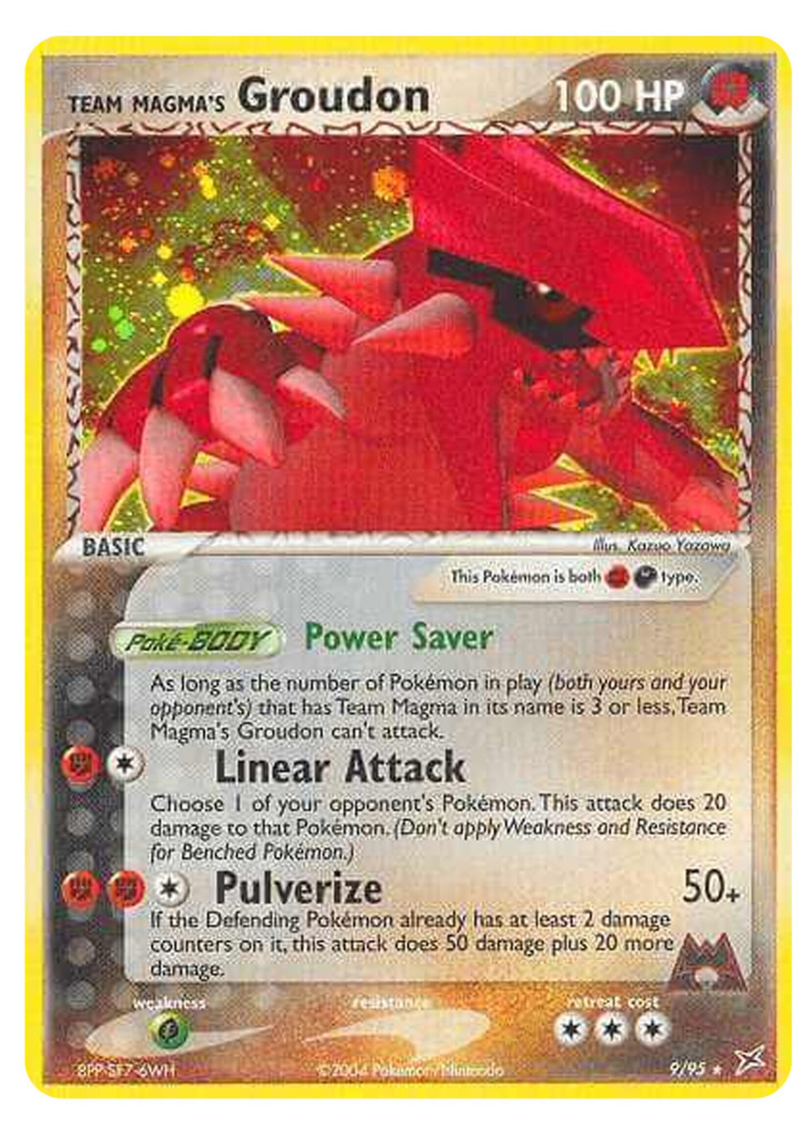 Team Magma's Groudon 9 (MA) Reverse Holo: good+