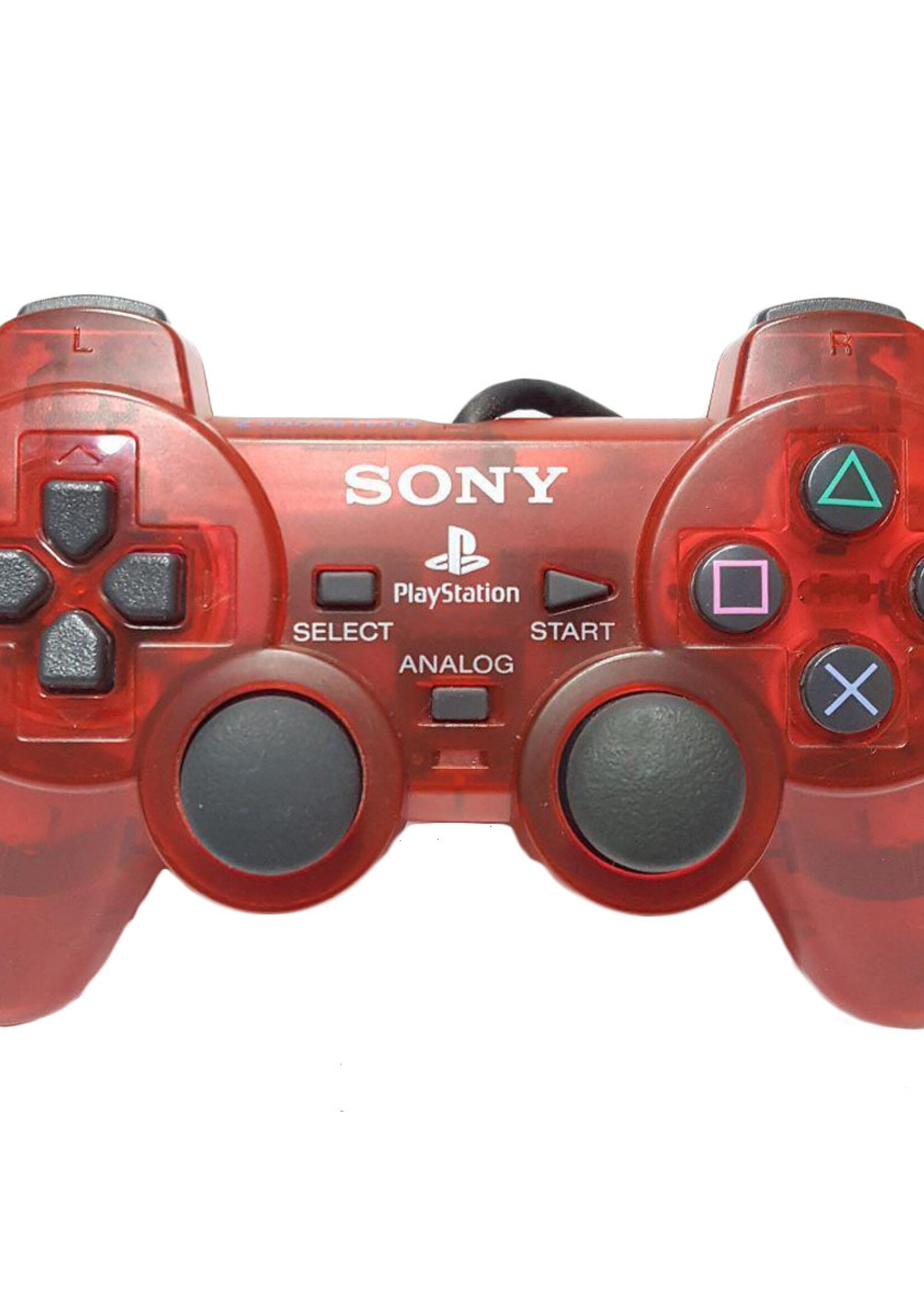 PlayStation 2 Controller Clear Red