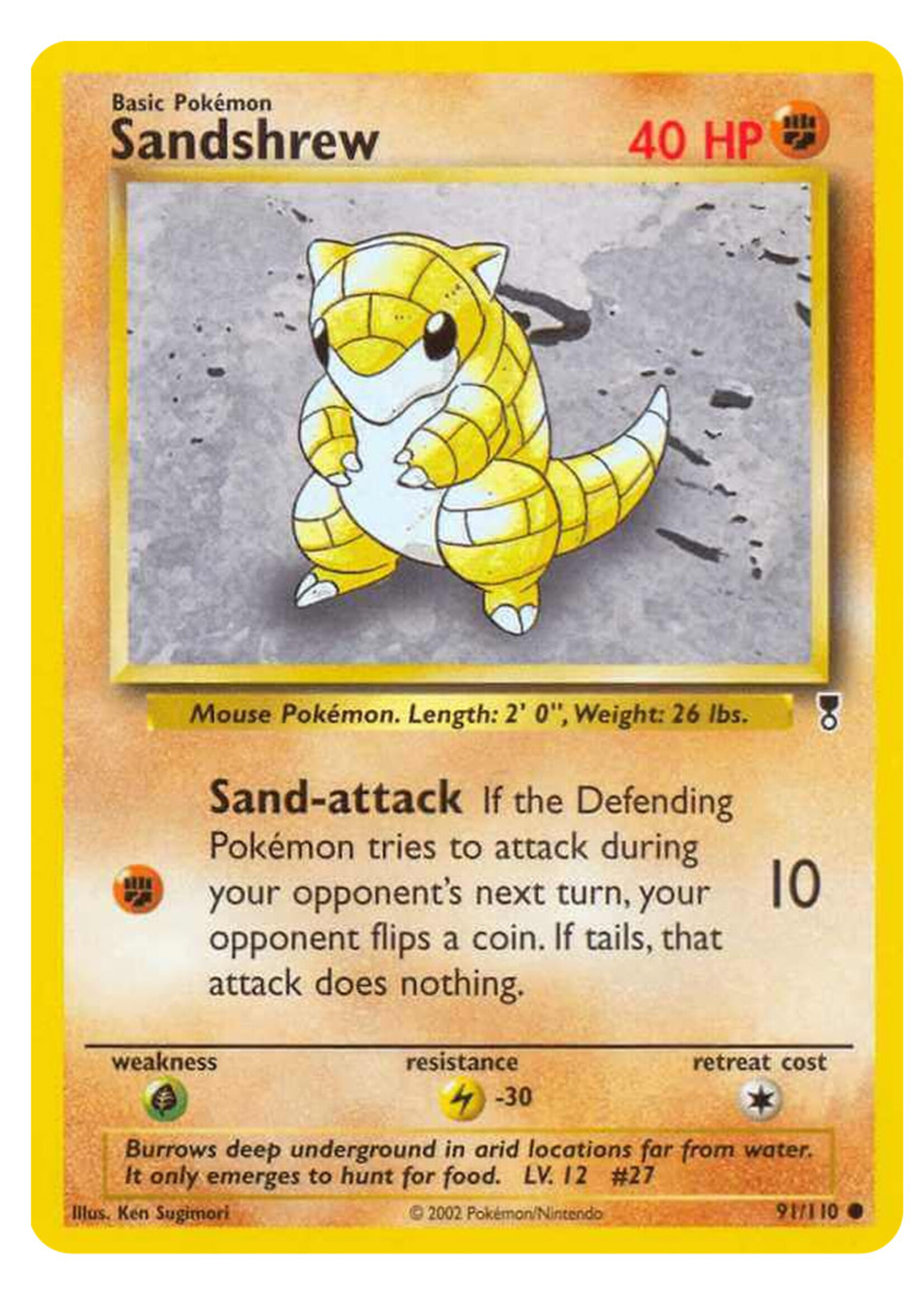 Sandshrew 91 (LC) Reverse Holo: good/light played