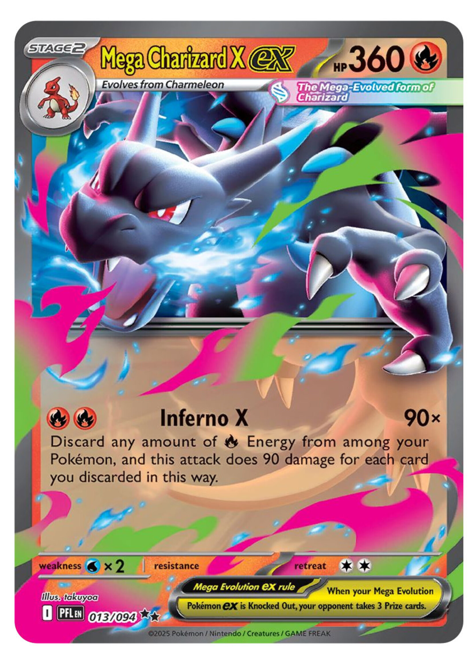 Mega Charizard X Ex 13 (PFL): near mint