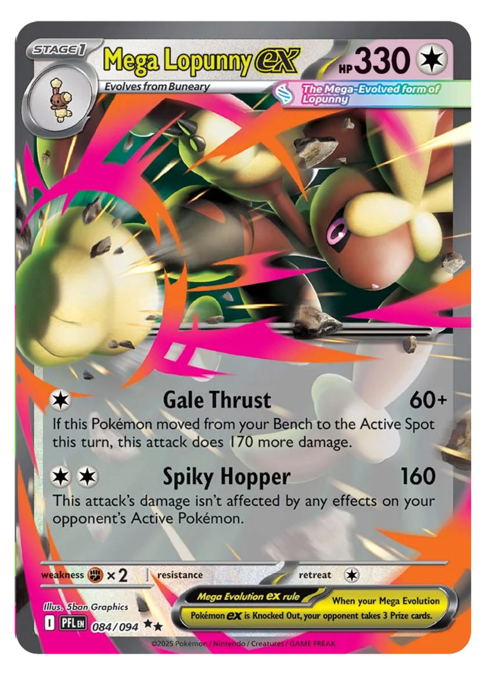 Mega Lopunny Ex 84 (PFL): near mint