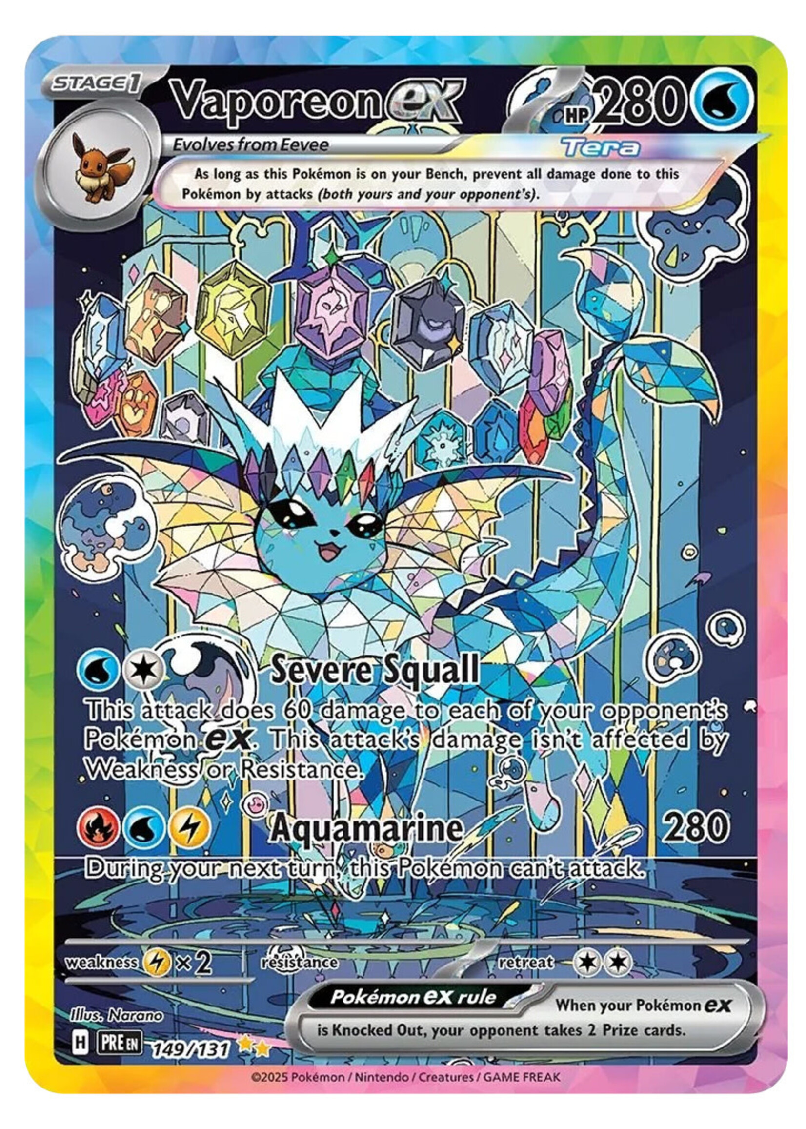 Vaporeon Ex 149 (PRE): near mint