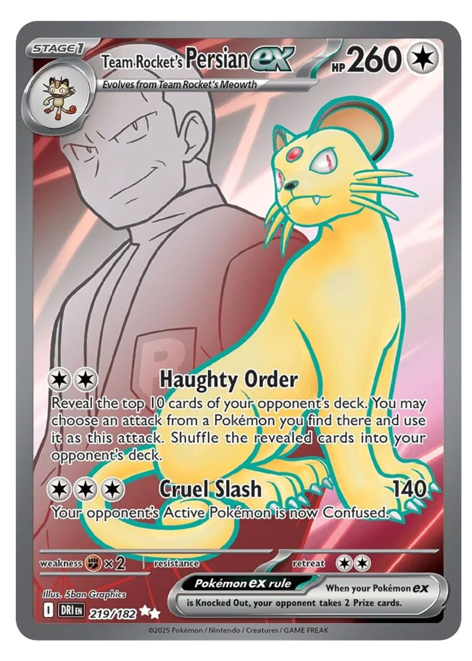 Team Rocket's Persian Ex 219 (DRI): near mint