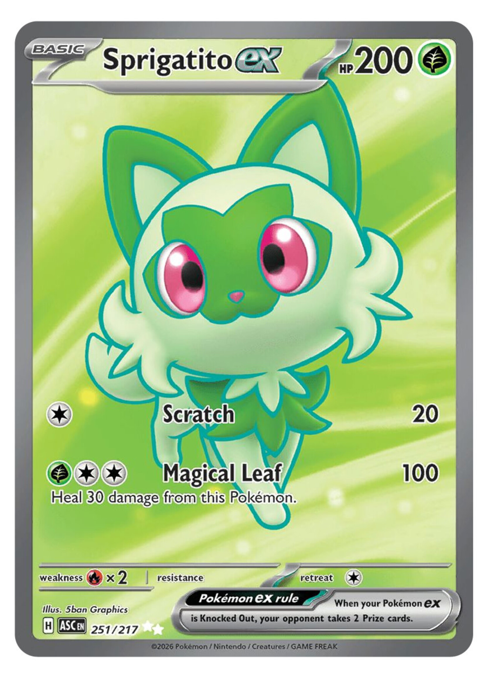 Sprigatito Ex 251 (ASC): near mint