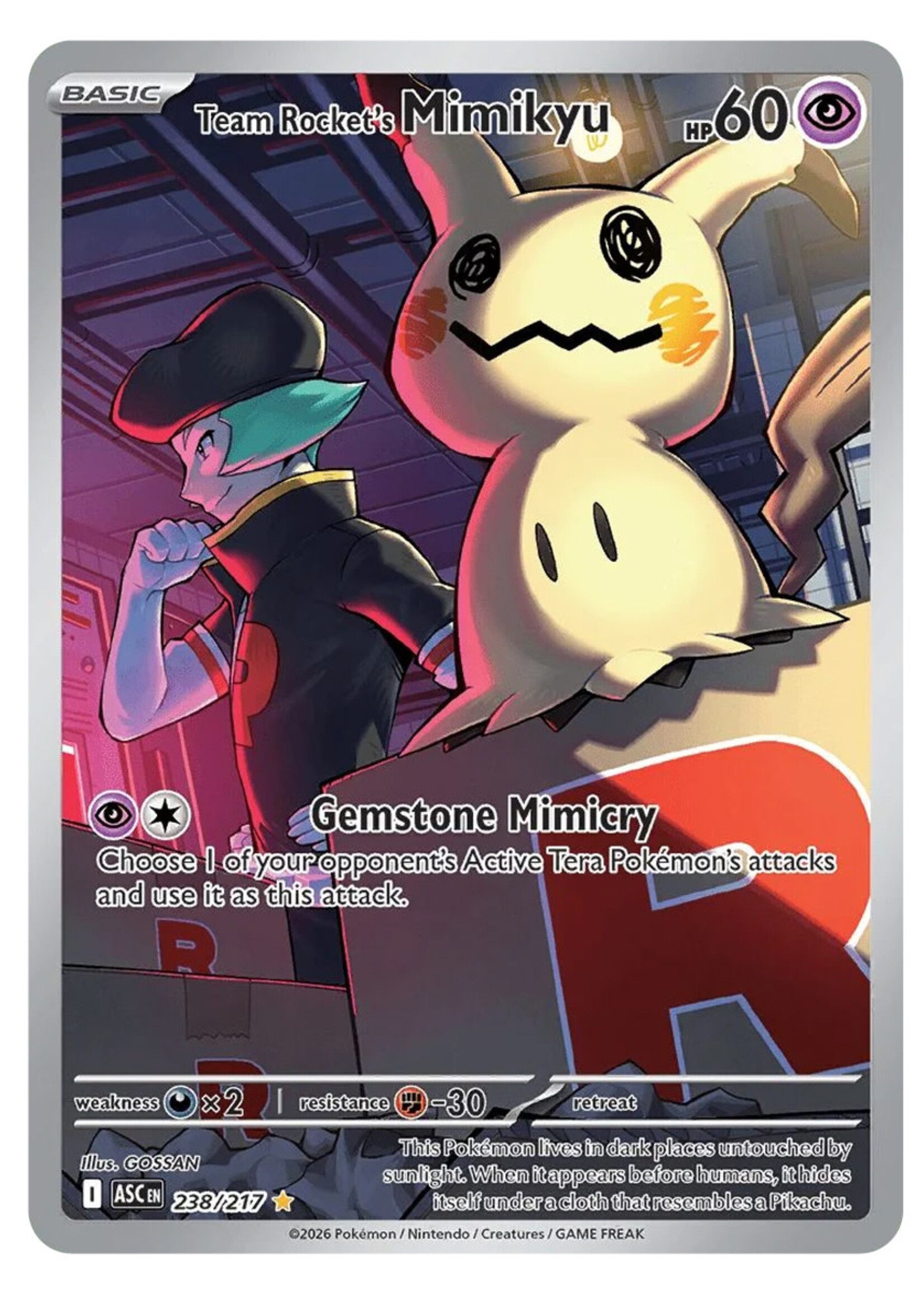 Team Rocket's Mimikyu 238 (ASC): near mint