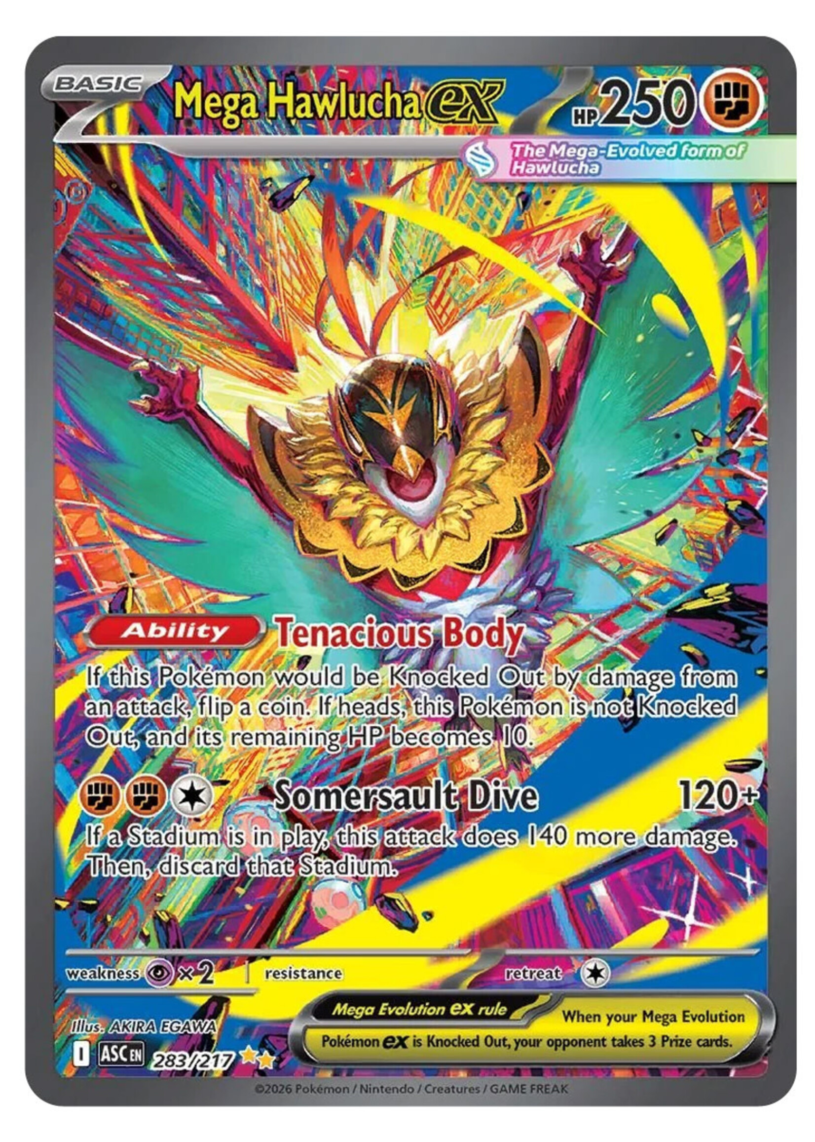 Mega Hawlucha Ex 283 (ASC): near mint