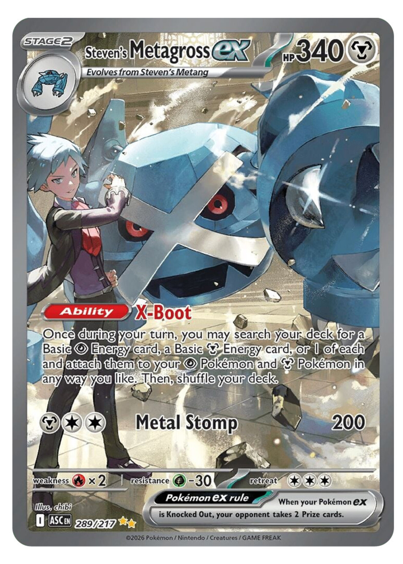 Steven's Metagross Ex 289 (ASC): near mint