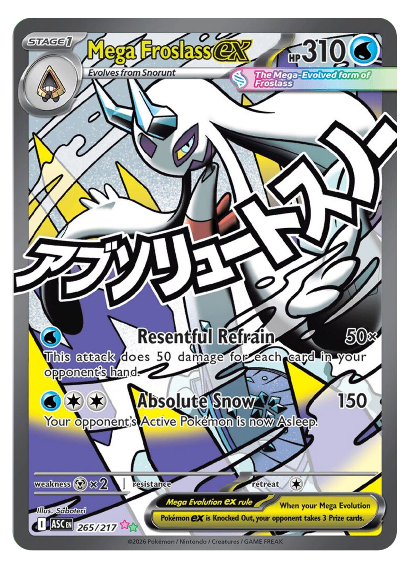 Mega Froslass Ex 365 (ASC): near mint