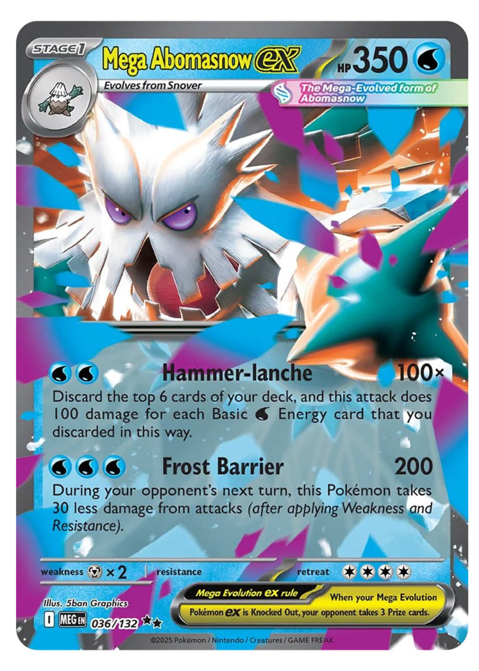 Mega Abomasnow Ex 36 (MEG): near mint
