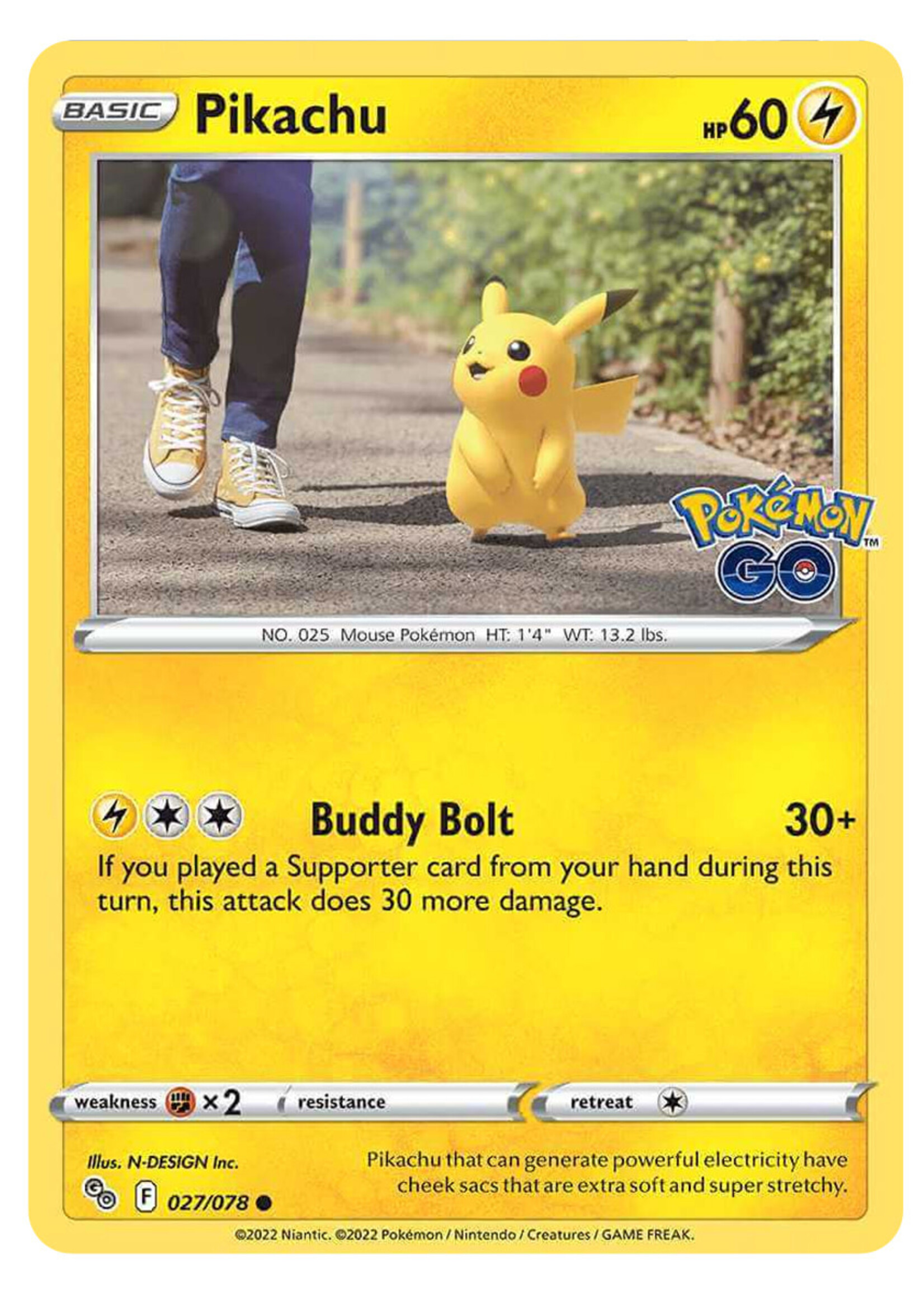 Pikachu 27 (PGO) Cosmos Holo Swirl: near mint