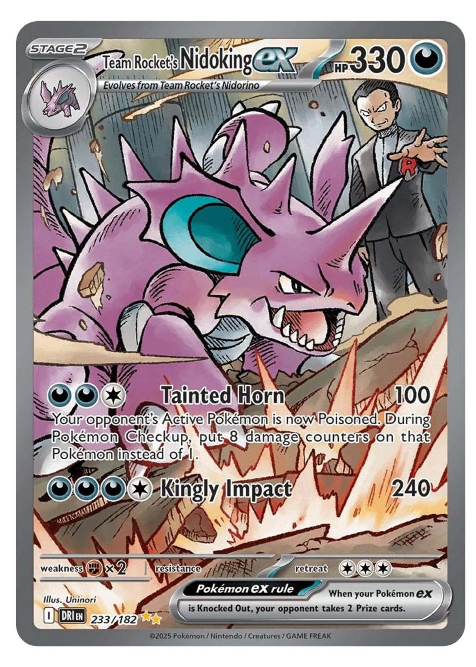 Team Rocket's Nidoking Ex 233 (DRI): excellent
