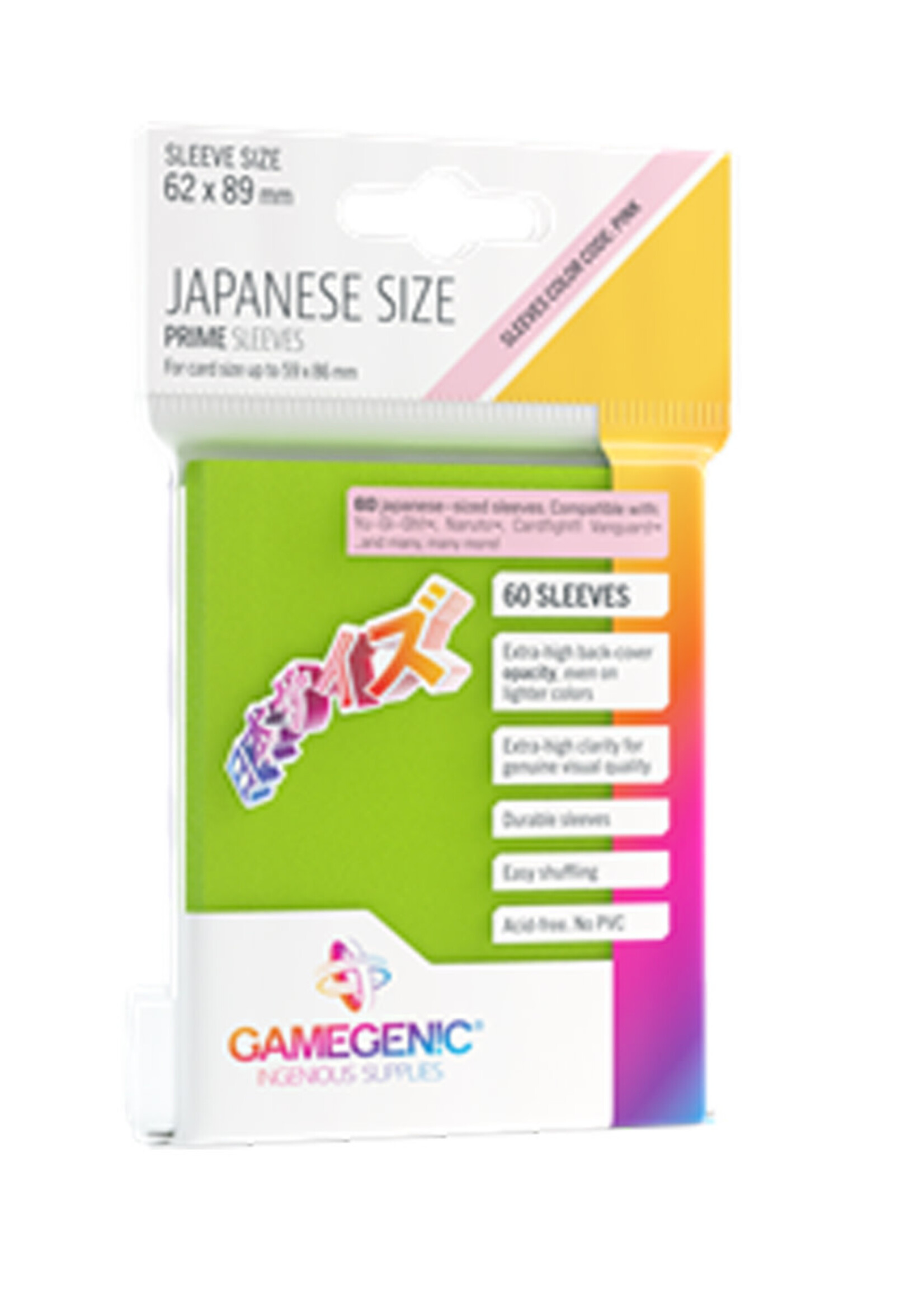 GameGenic Sleeves Japanese Size 62x89mm (60) Lime