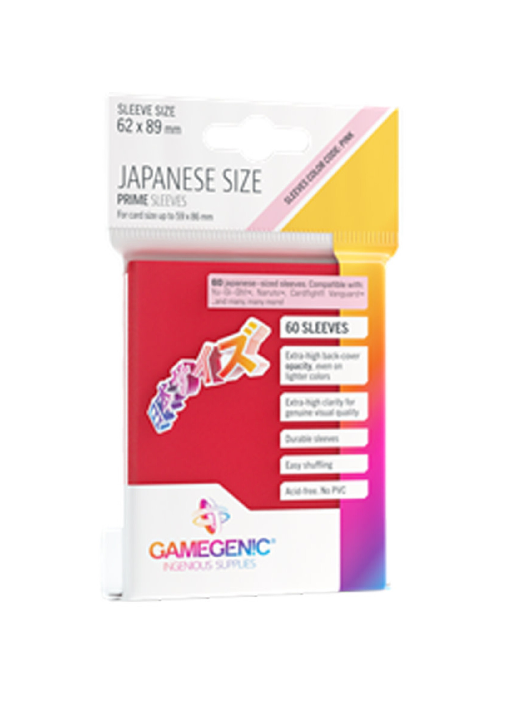 GameGenic Sleeves Japanese Size 62x89mm (60) Red