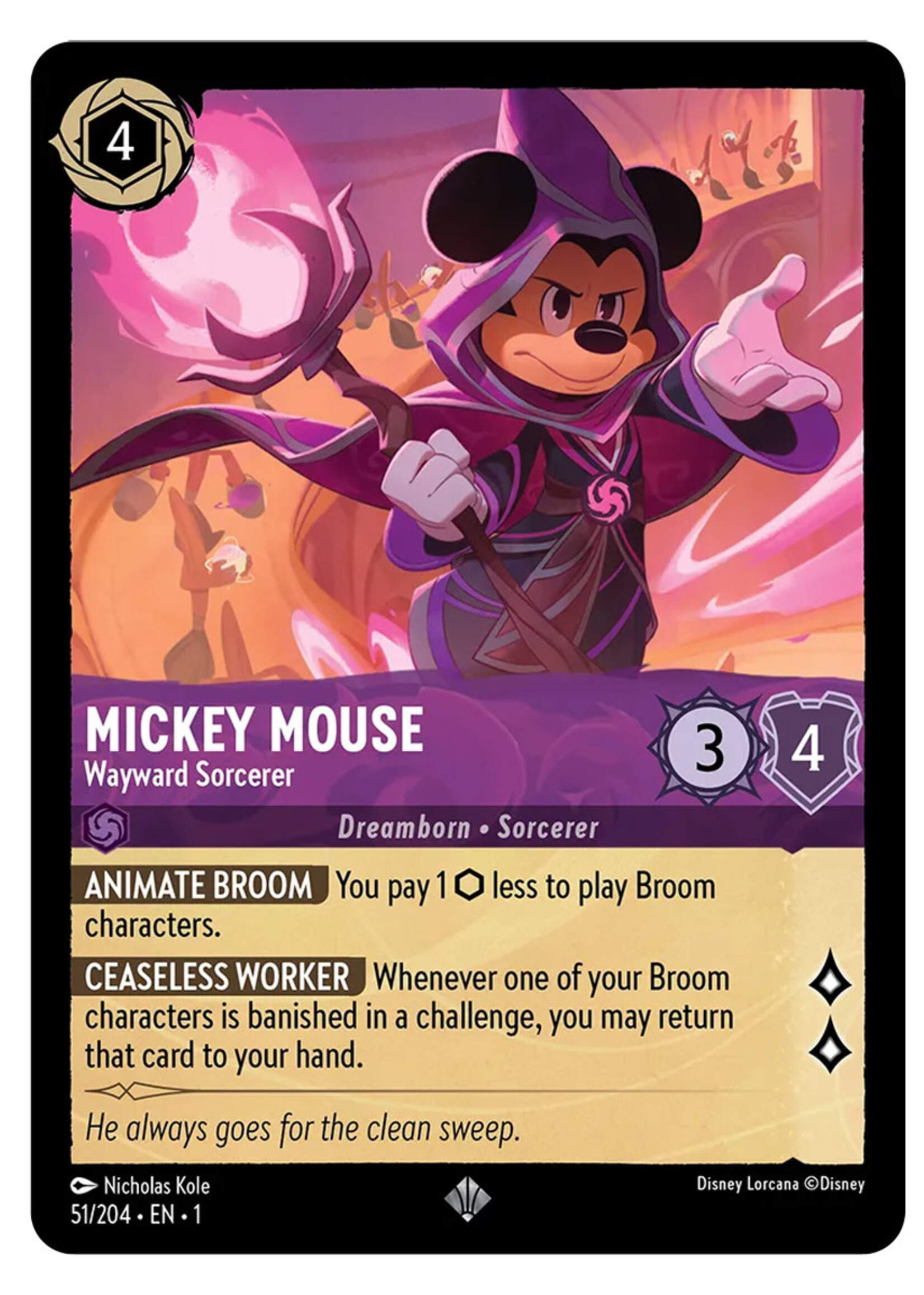 Mickey Mouse Wayward Sorcerer 51 (1TFC) Foil
