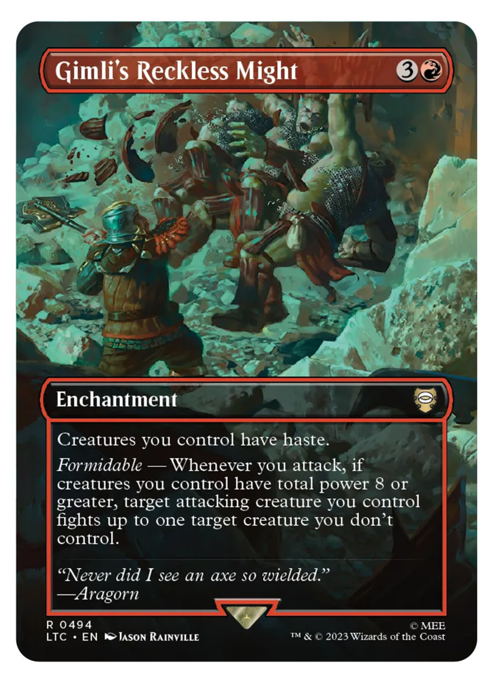 Gimli's Reckless Might 494 (LTC) Foil: near mint