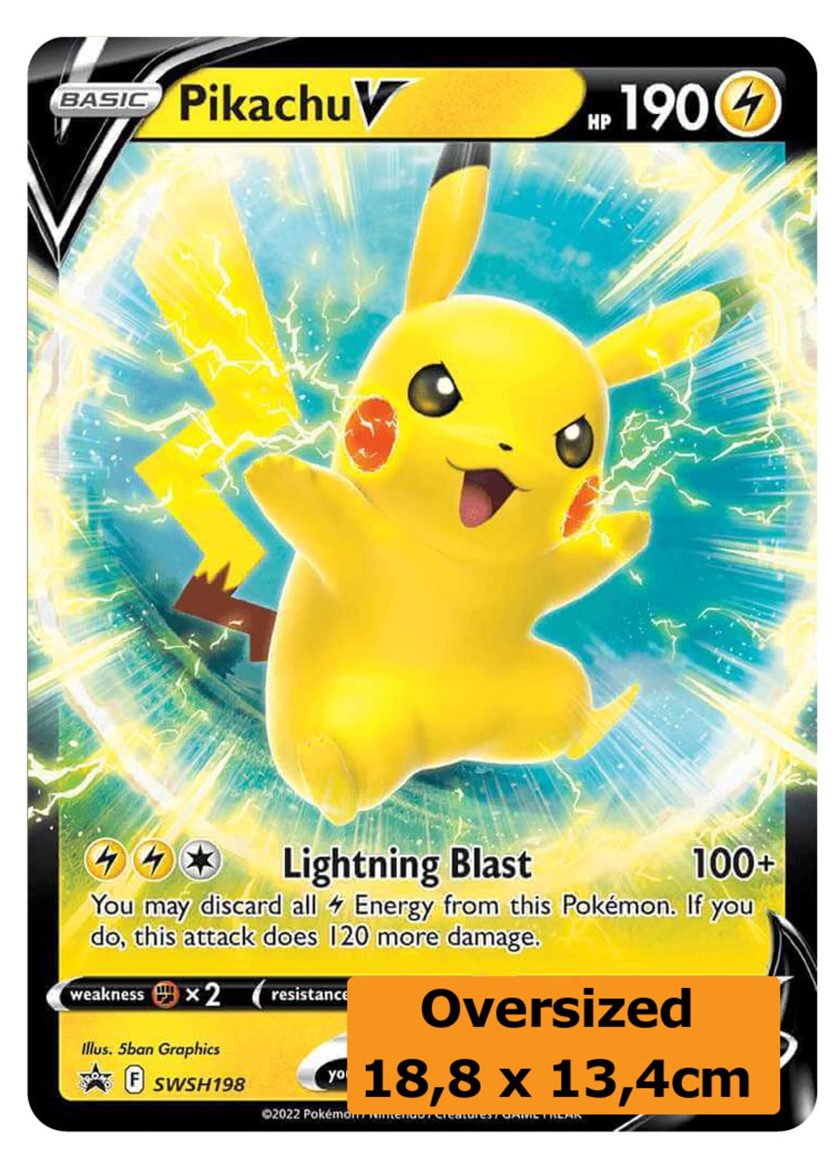 Pikachu V 198 (SWSH) Grote Kaart: excellent