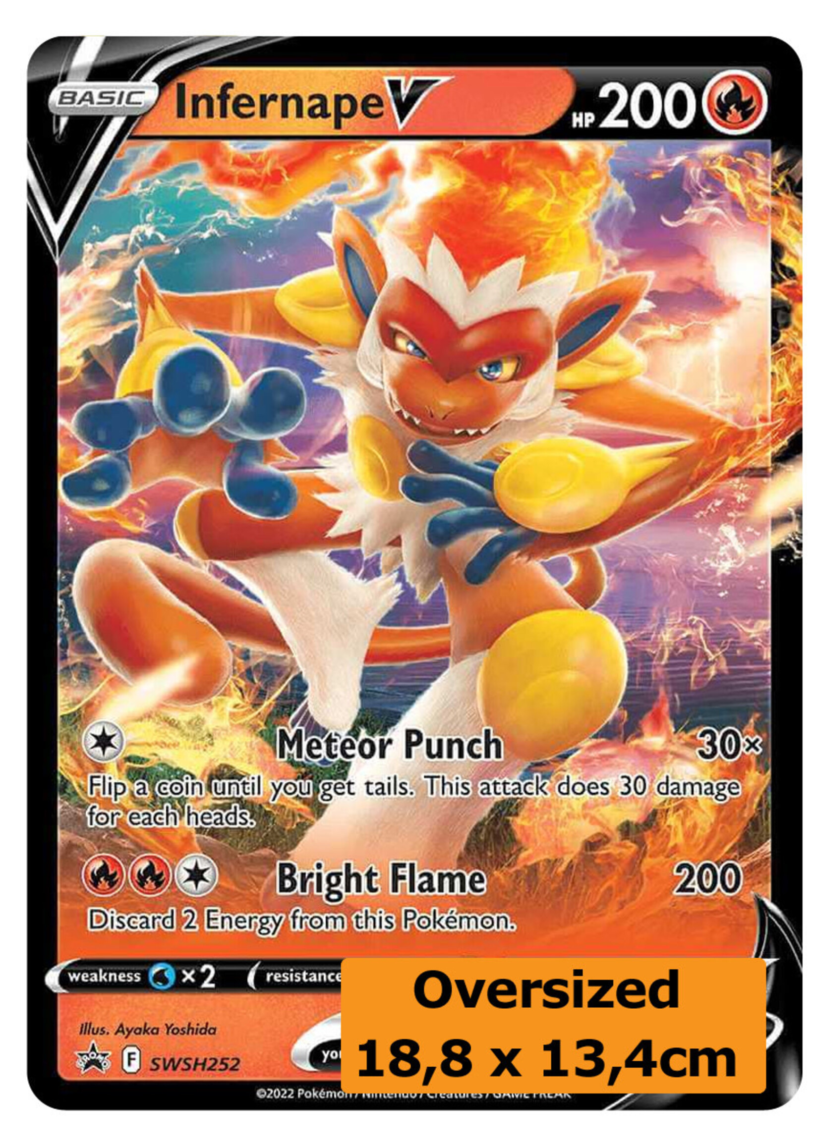 Infernape V 252 (SWSH) Grote Kaart: excellent
