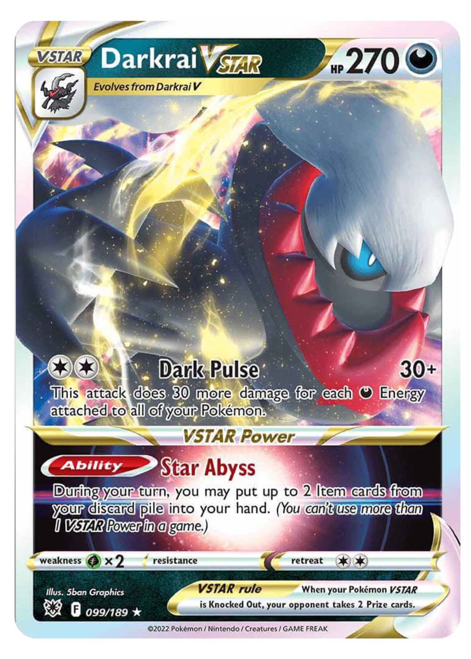 Darkrai Vstar 99 (ASR): excellent