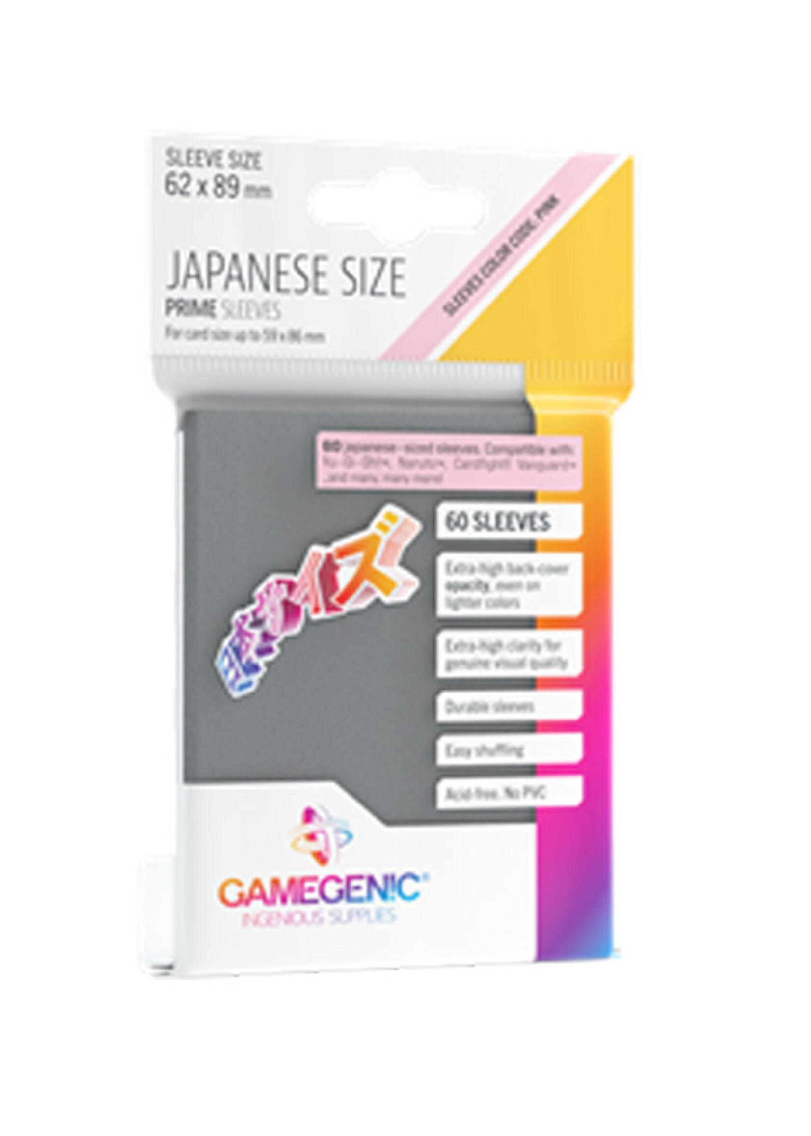 GameGenic Sleeves Japanese Size 62x89mm (60) Dark Gray