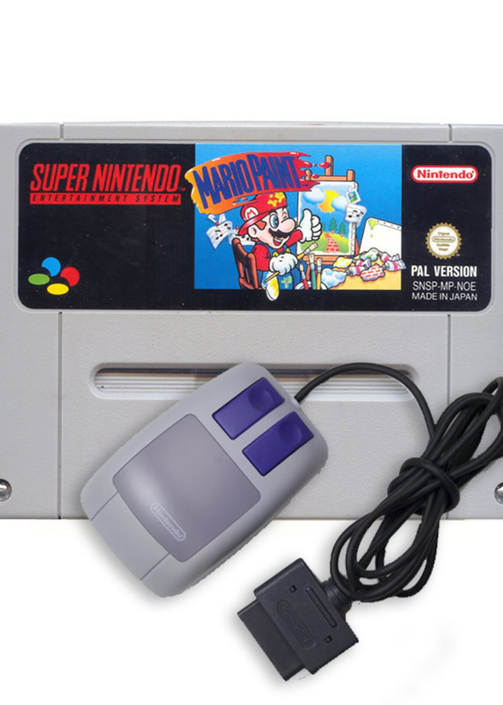 Mario Paint + Super NES Mouse SNES
