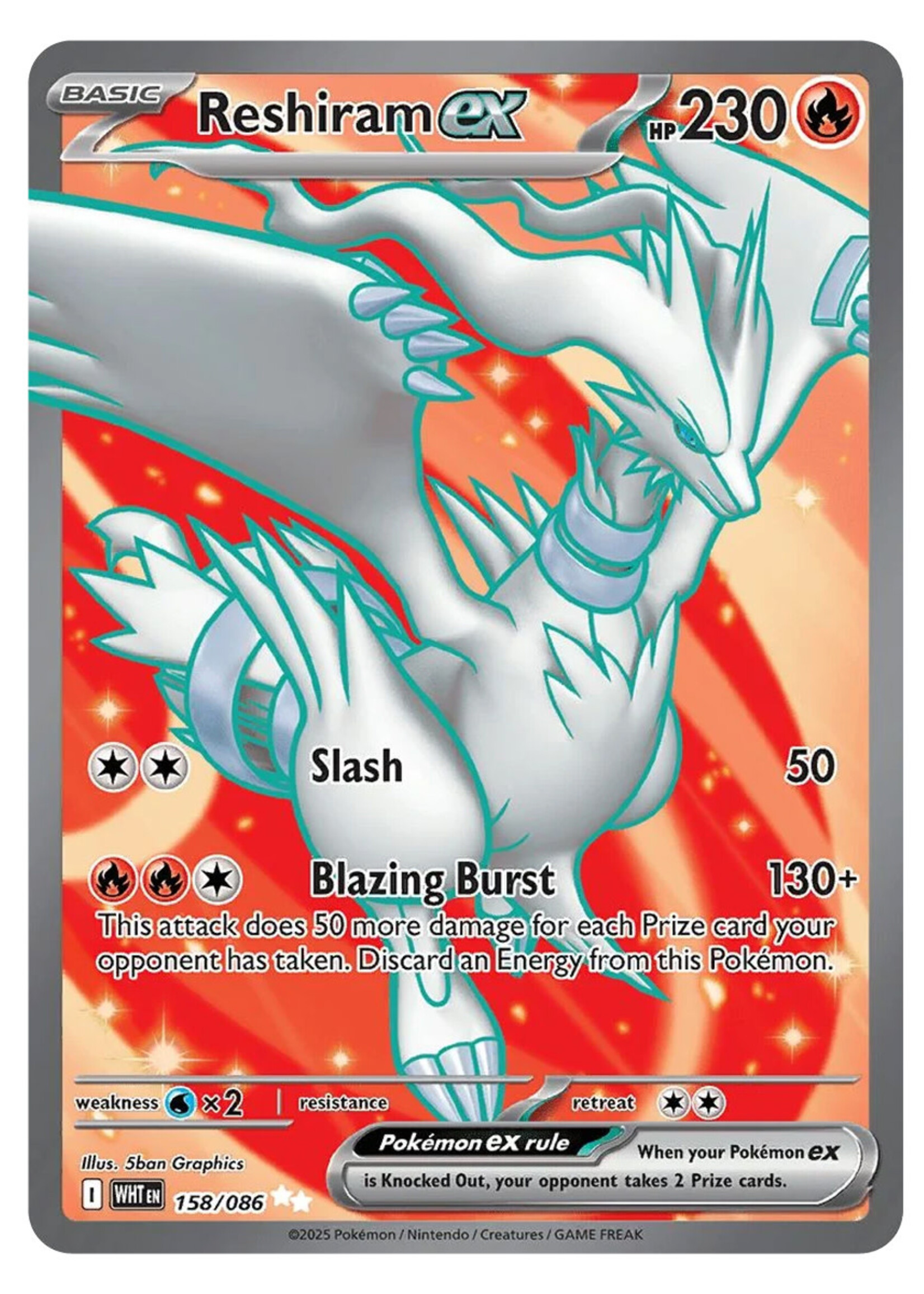 Reshiram Ex 158 (WHT): near mint