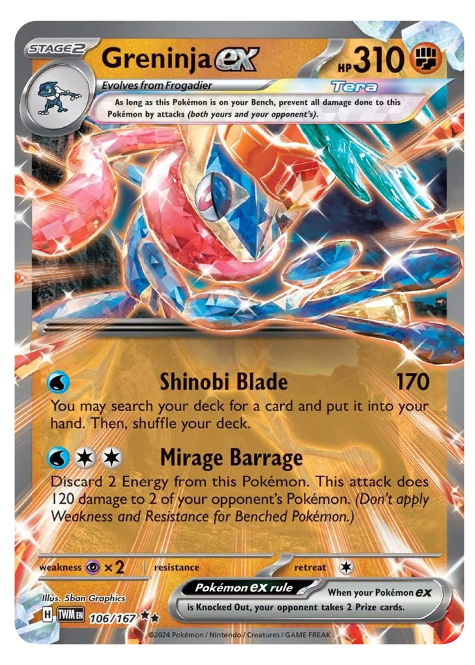 Greninja Ex 106 (TWM): near mint