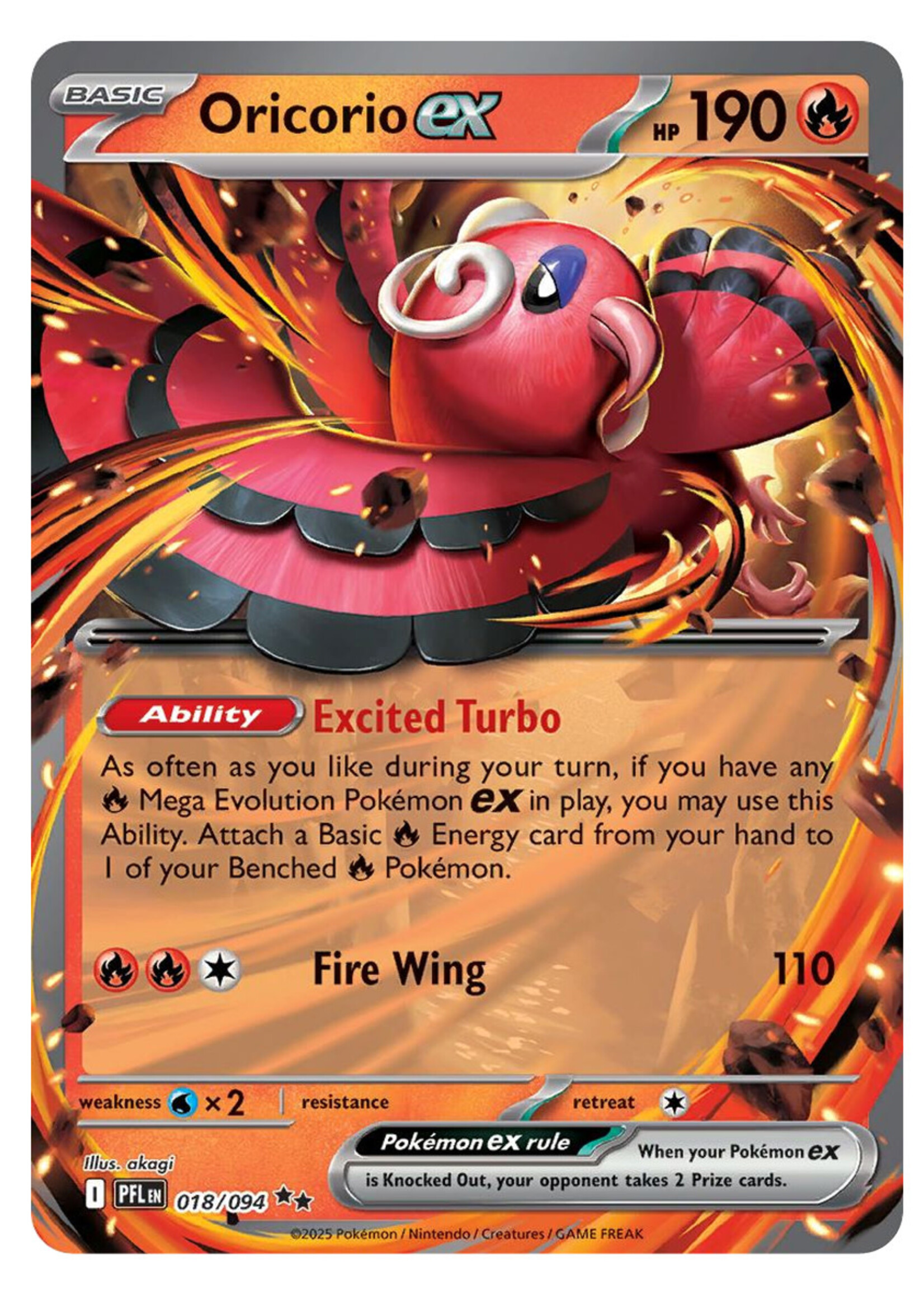 Oricorio Ex 18 (PFL): near mint