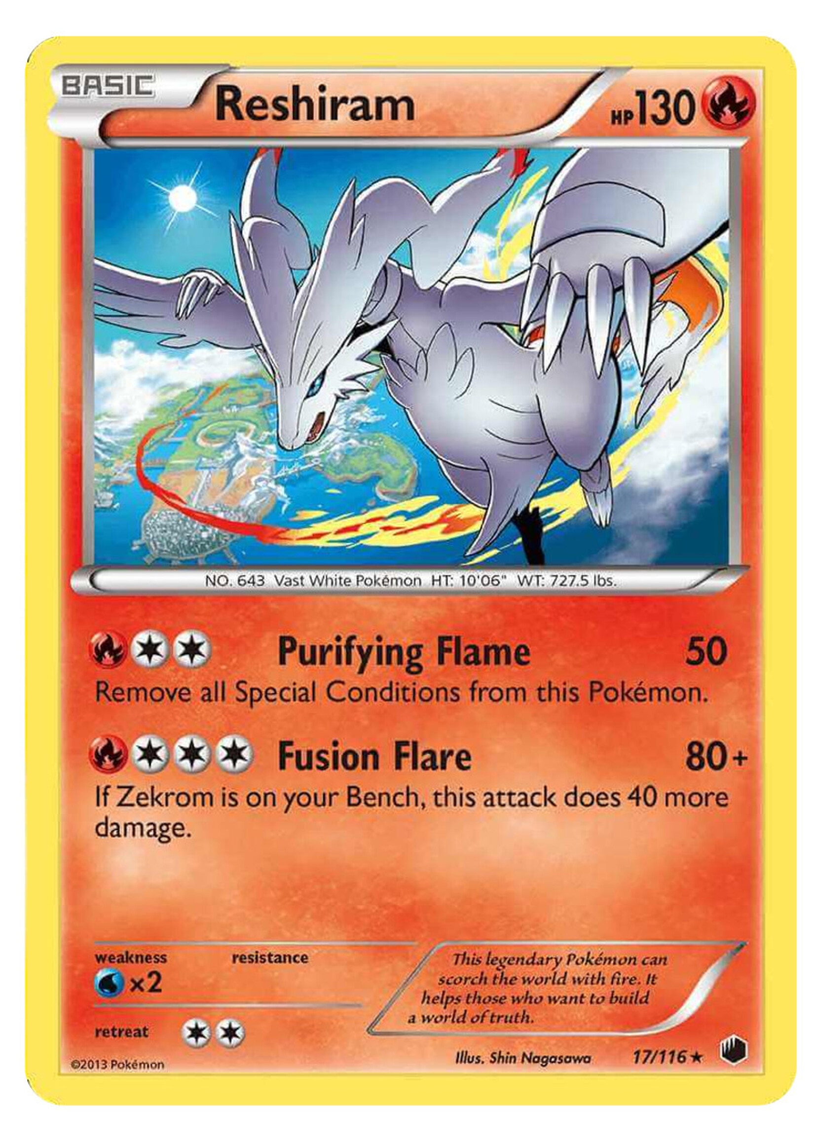 Reshiram 17 (PLF) Cosmic Holo: excellent