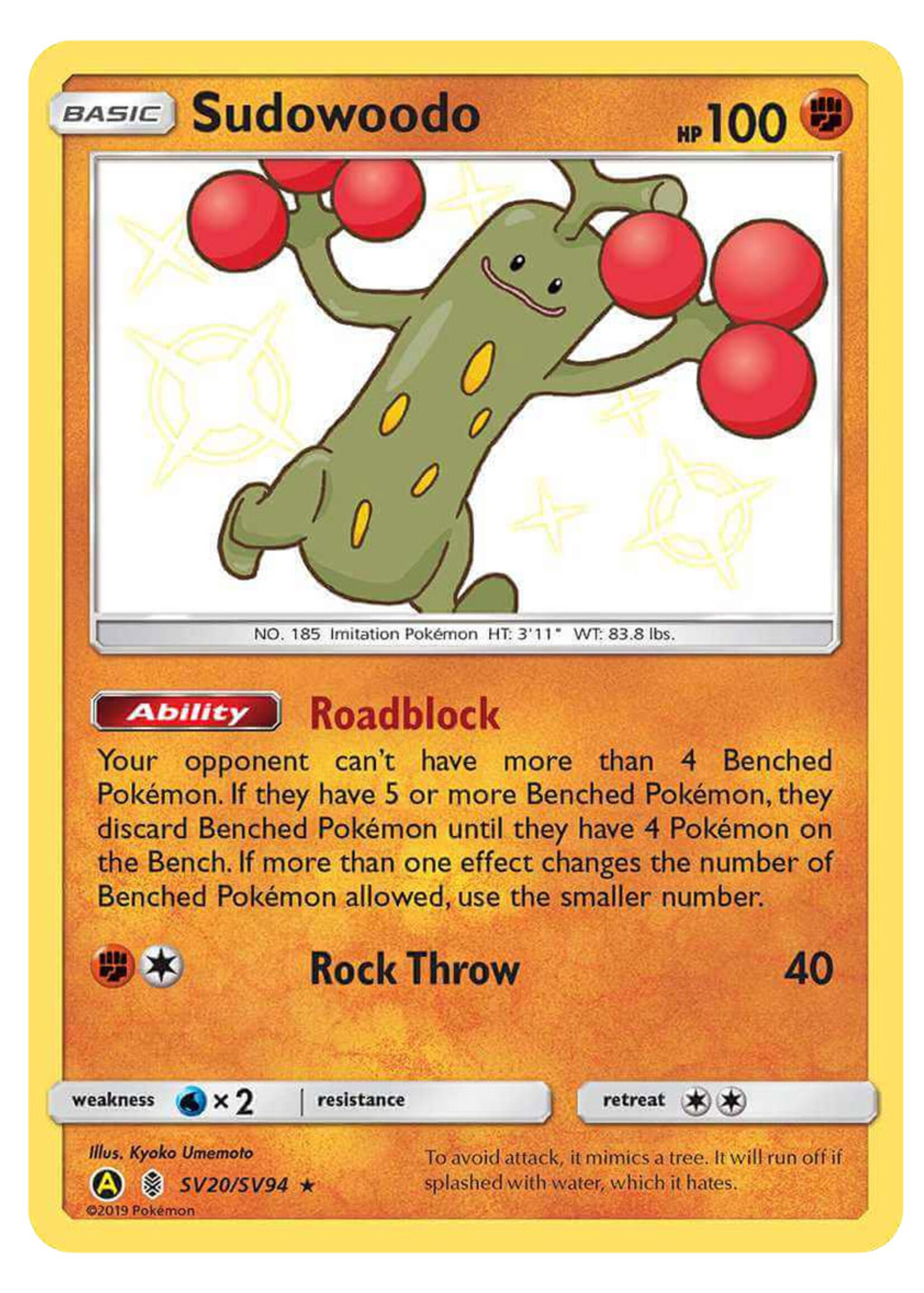 Sudowoodo SV20 (HIF): near mint