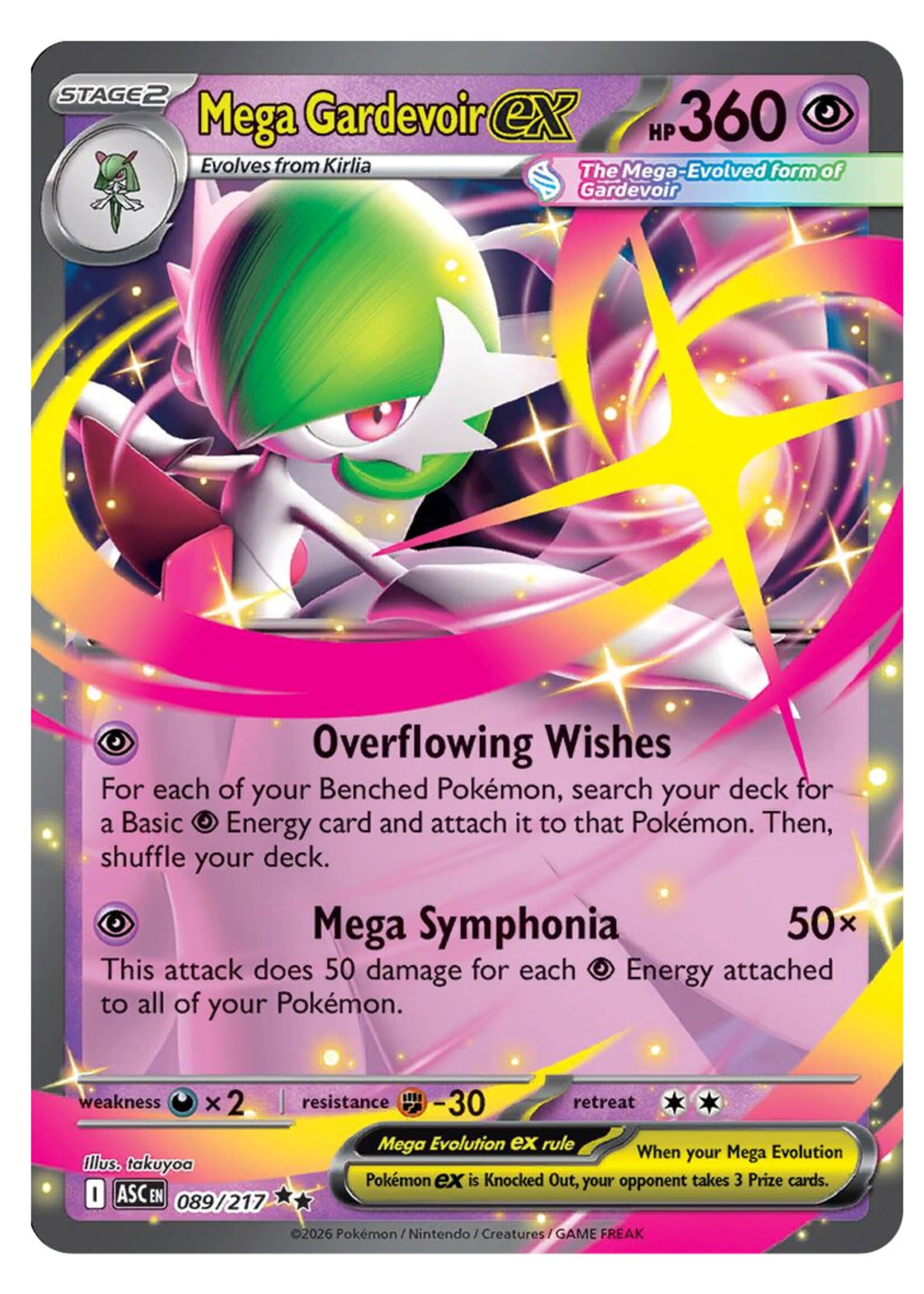 Mega Gardevoir Ex 89 (ASC): near mint