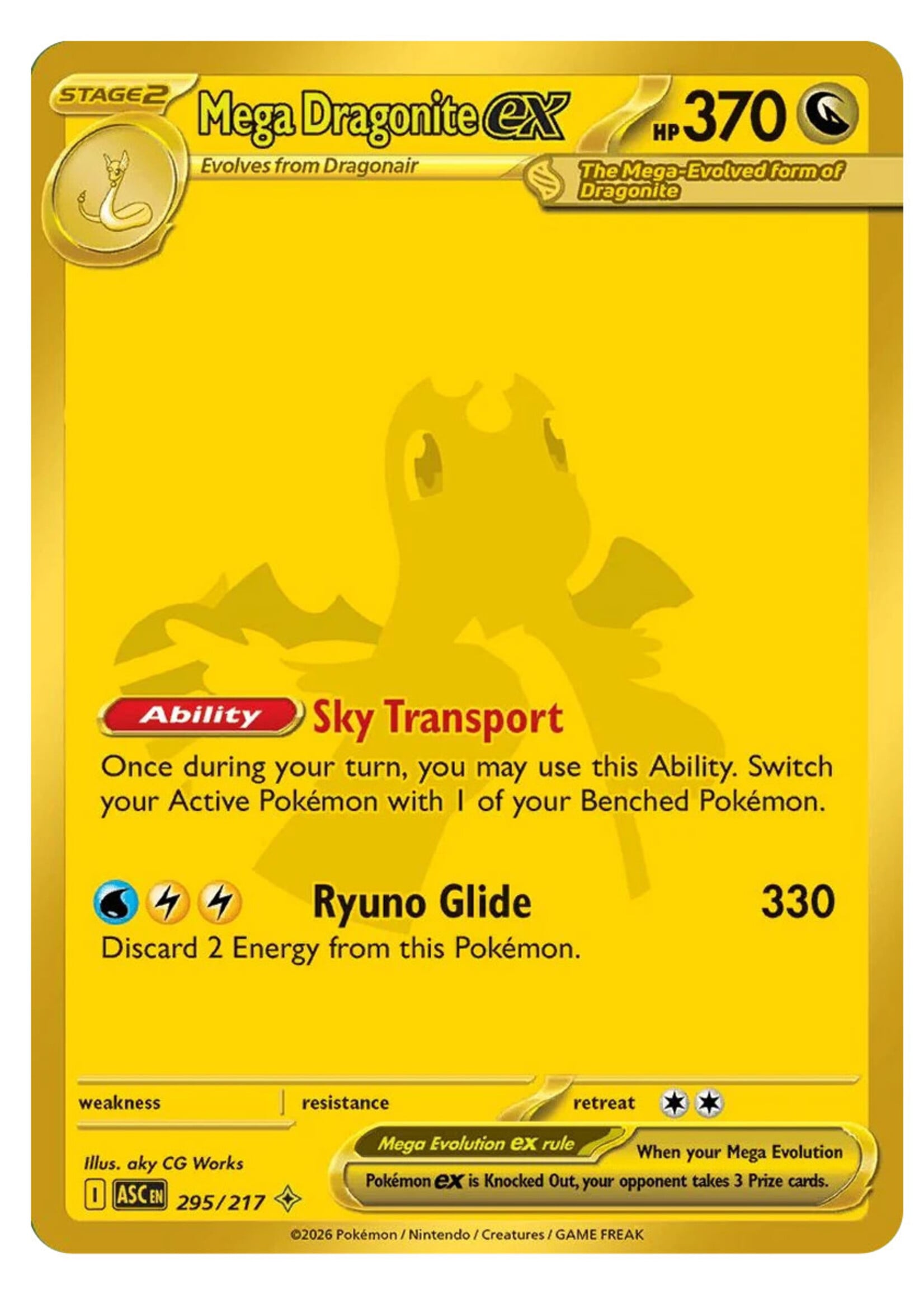 Mega Dragonite Ex 295 (ASC): near mint