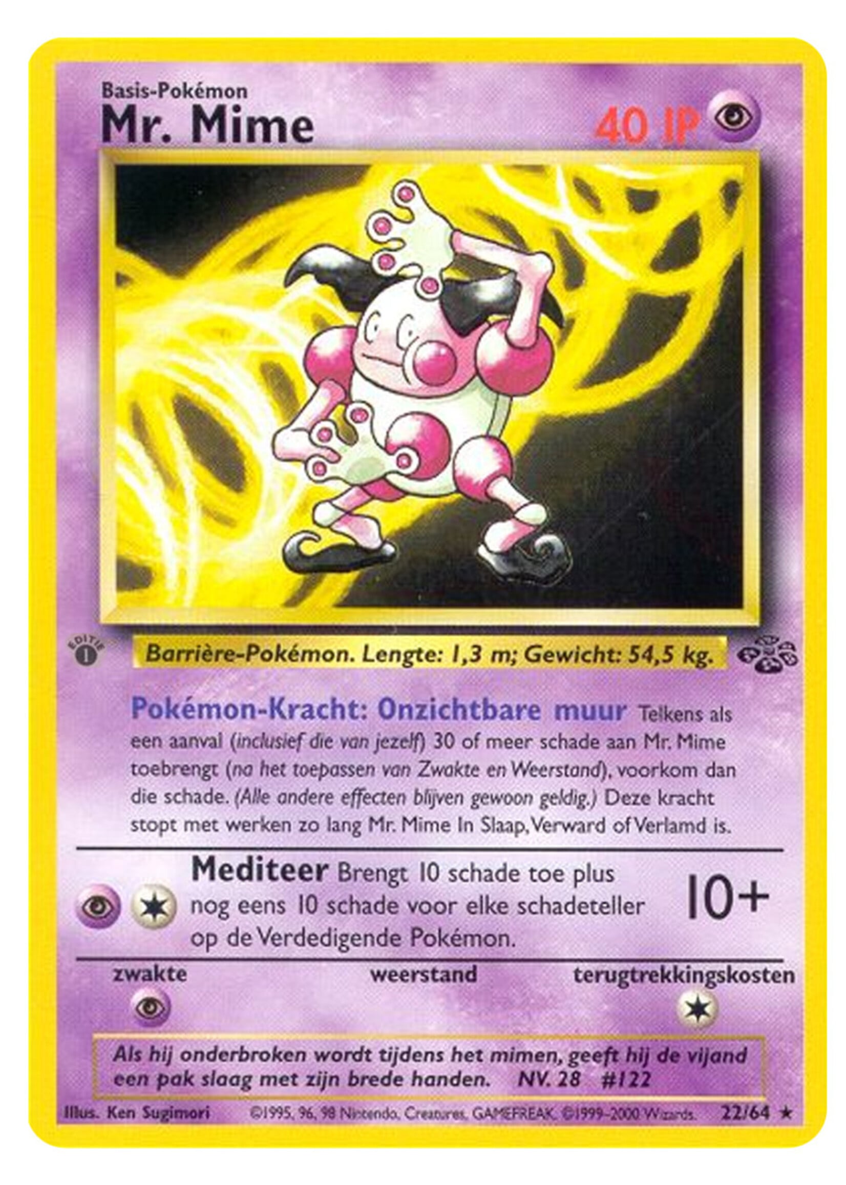 Mr. Mime 22 (JU) 1st Edition NL: excellent