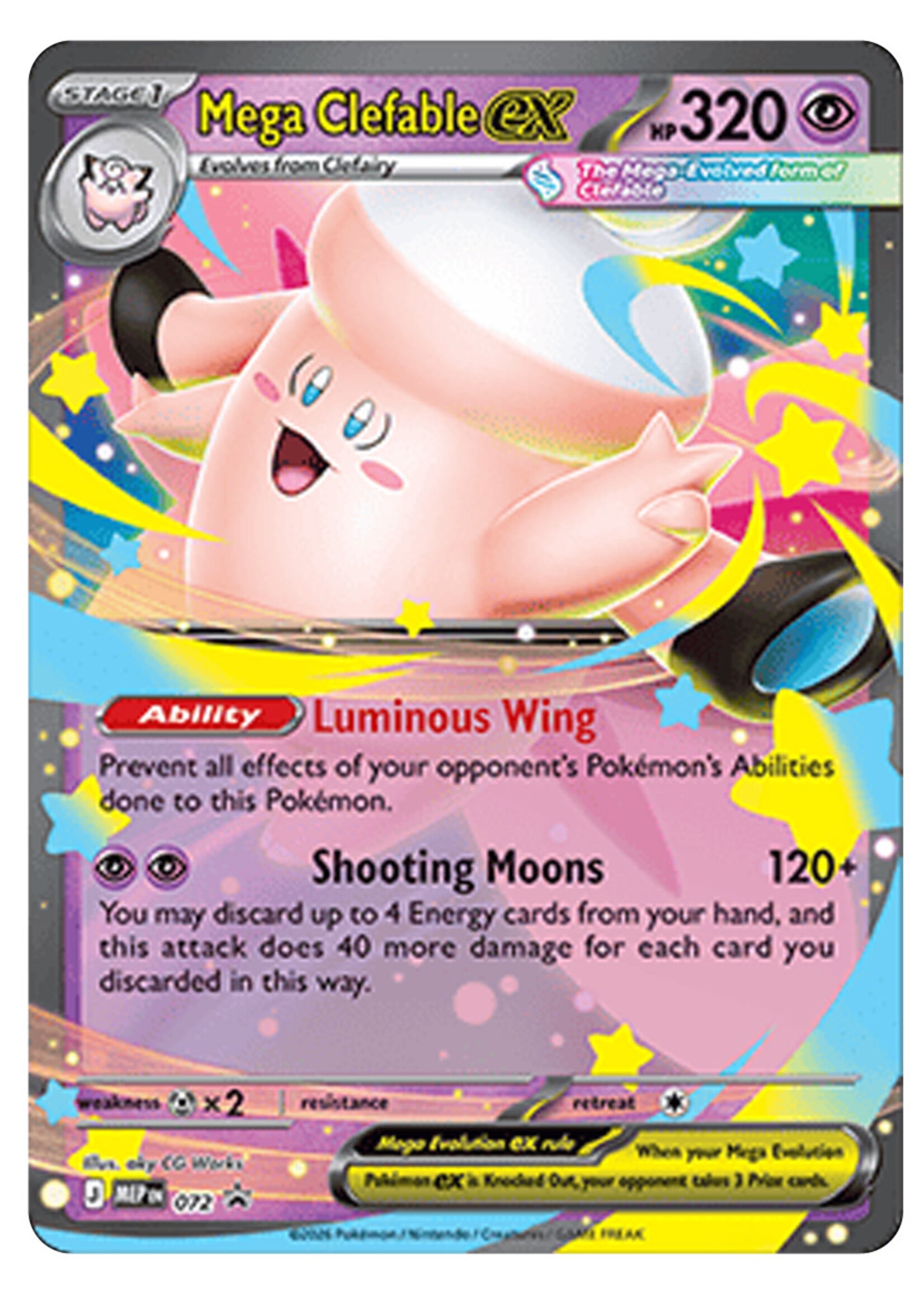 Mega Clefable Ex 72 (MEP): near mint