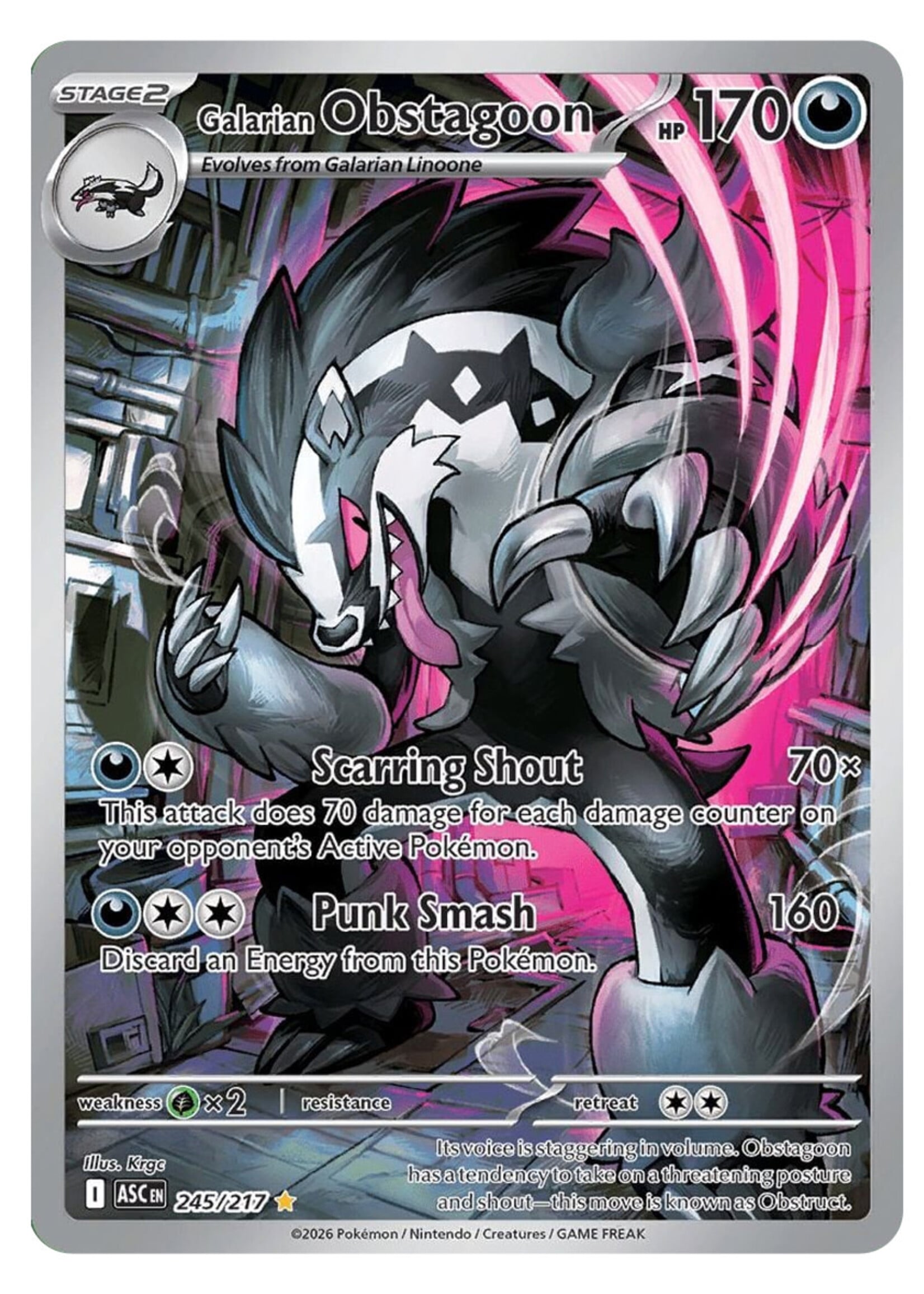 Galarian Obstagoon 245 (ASC): near mint