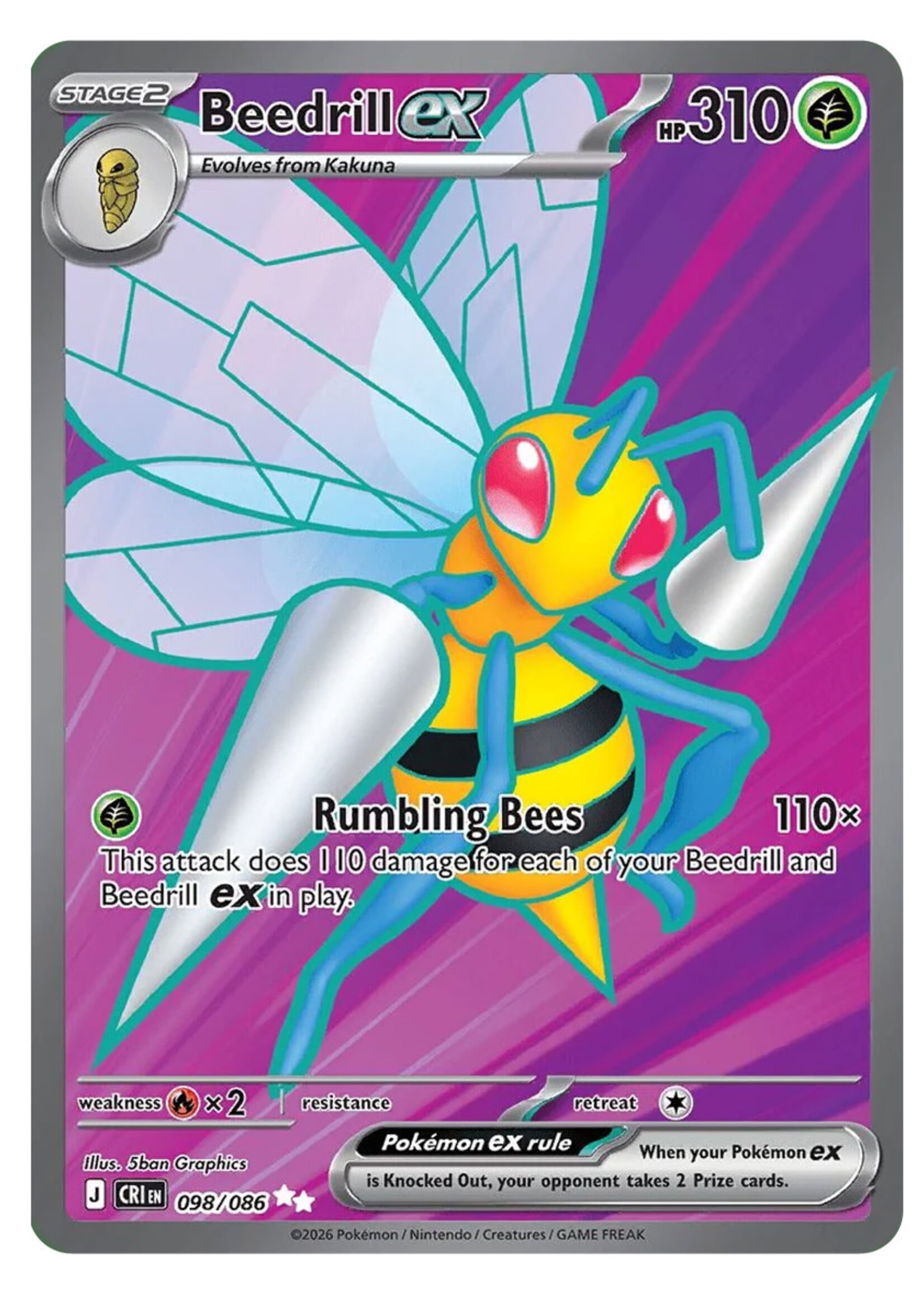 Beedrill Ex 98 (CRI): near mint