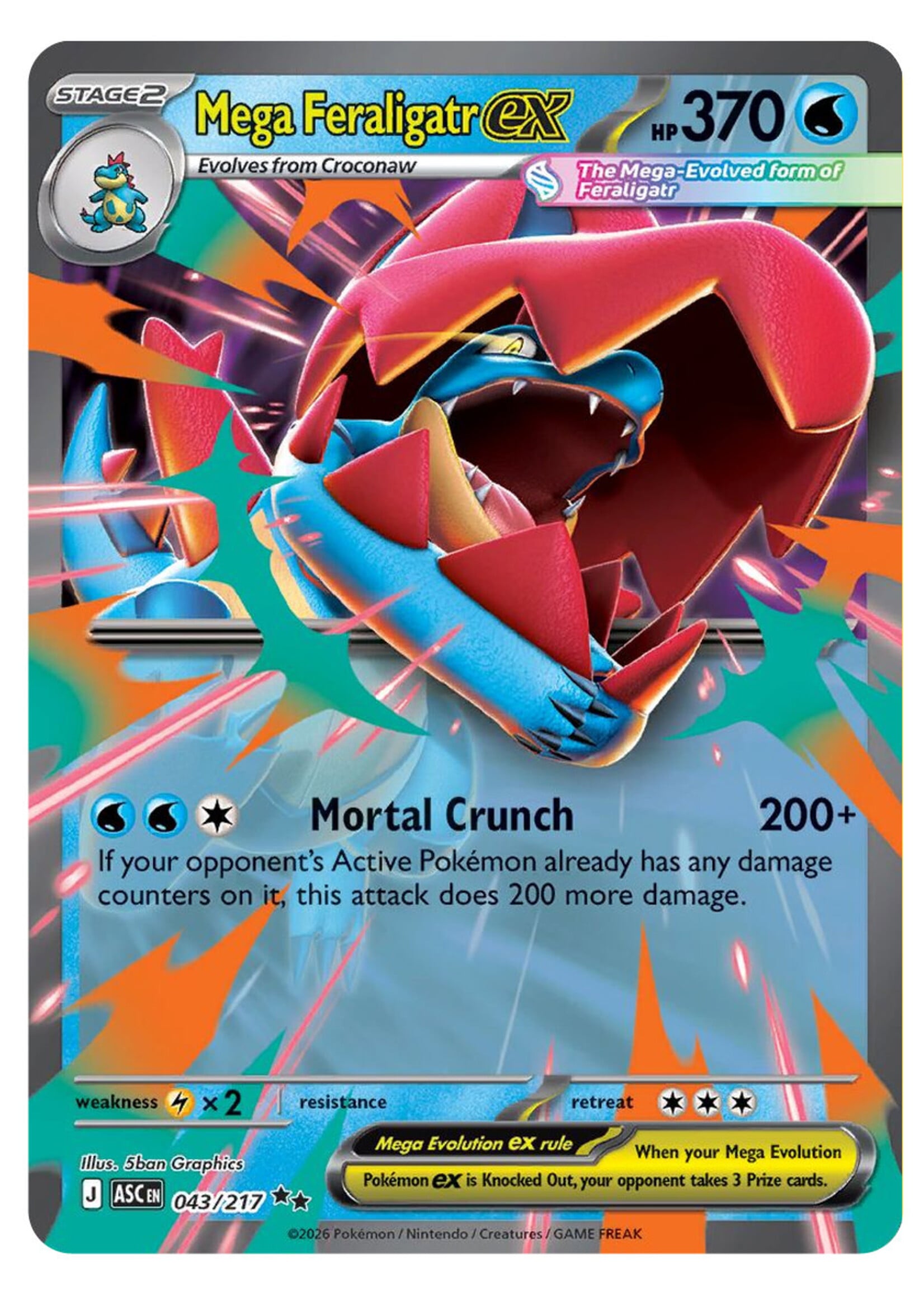 Mega Feraligatr Ex 43 (ASC): near mint