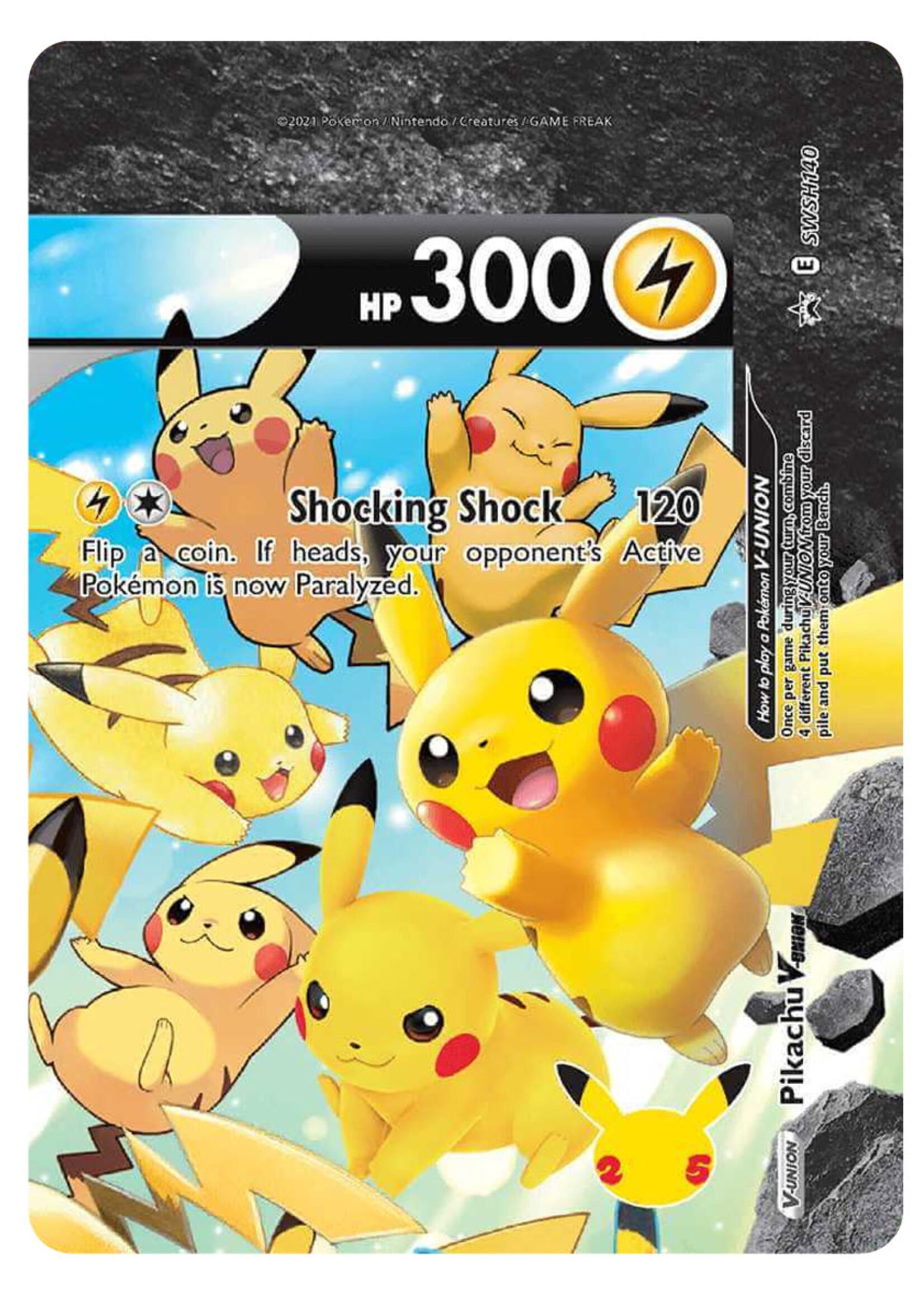 Pikachu V-Union 140 (SWSH): light played
