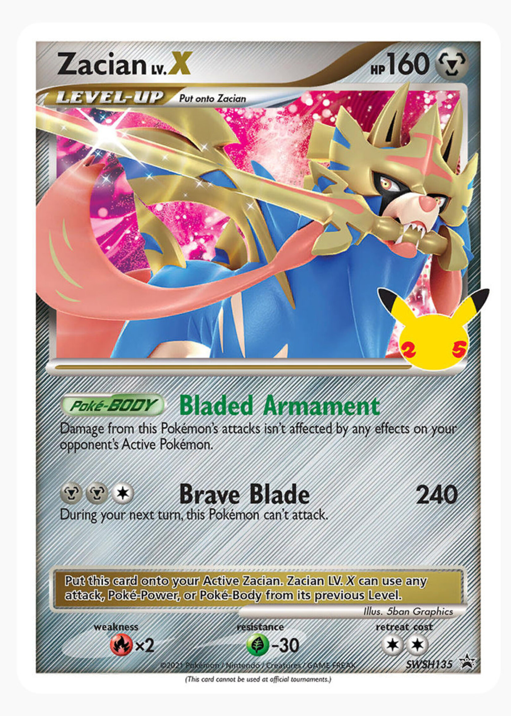 Zacian Lv.X 135 (SWSH): excellent