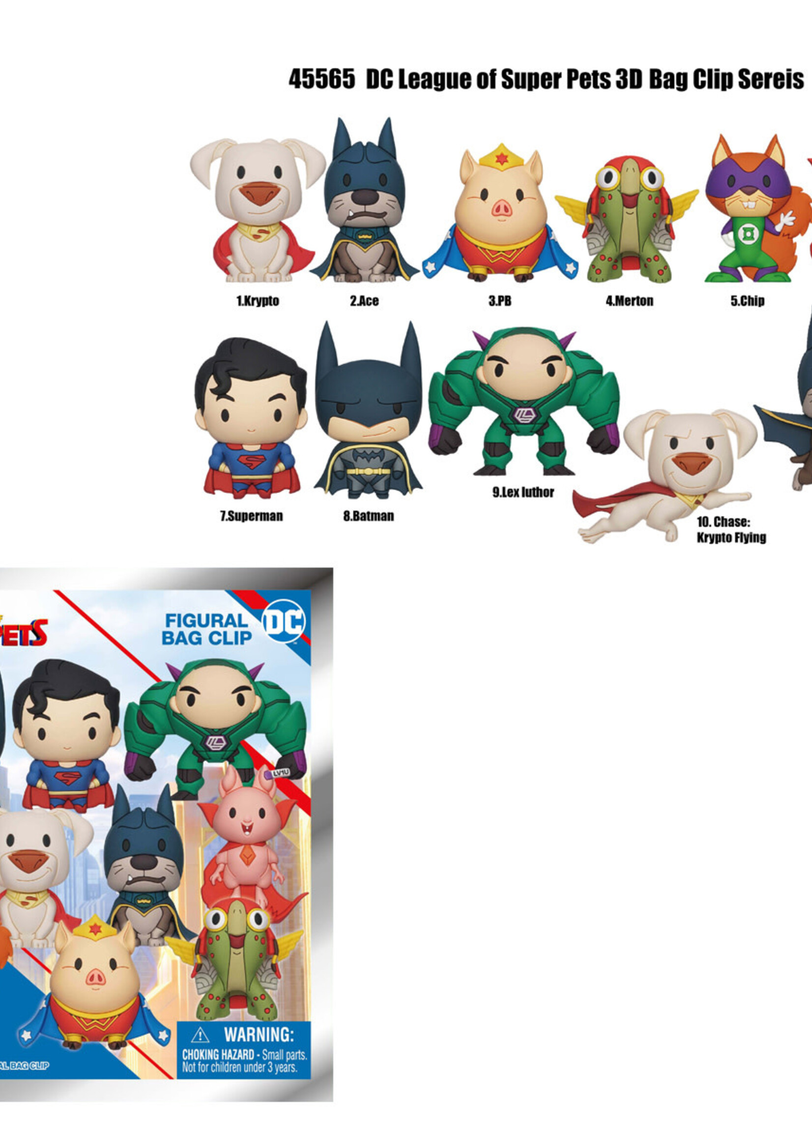 Dc Super Pets Series 1 3D Foam Bag Clip Mystery