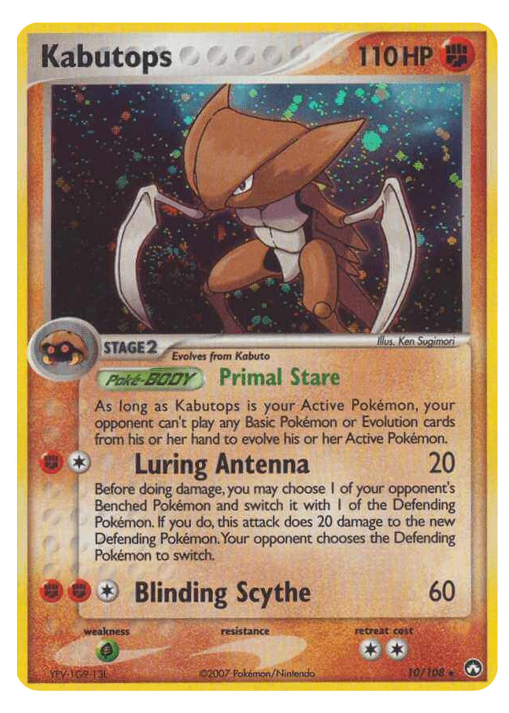Kabutops 10 (PK): light played