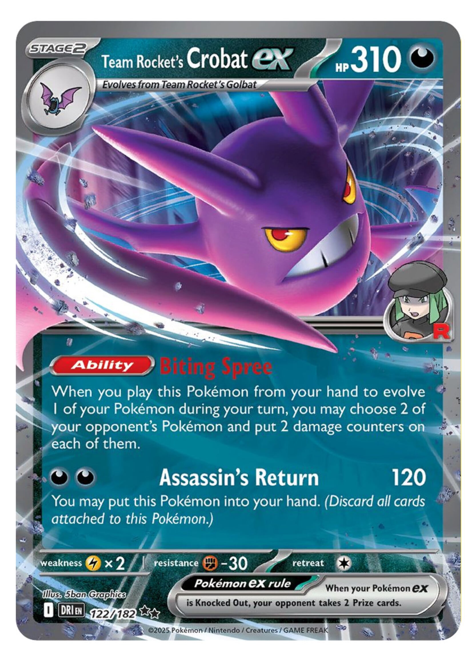 Team Rocket's Crobat Ex 122 (DRI): near mint