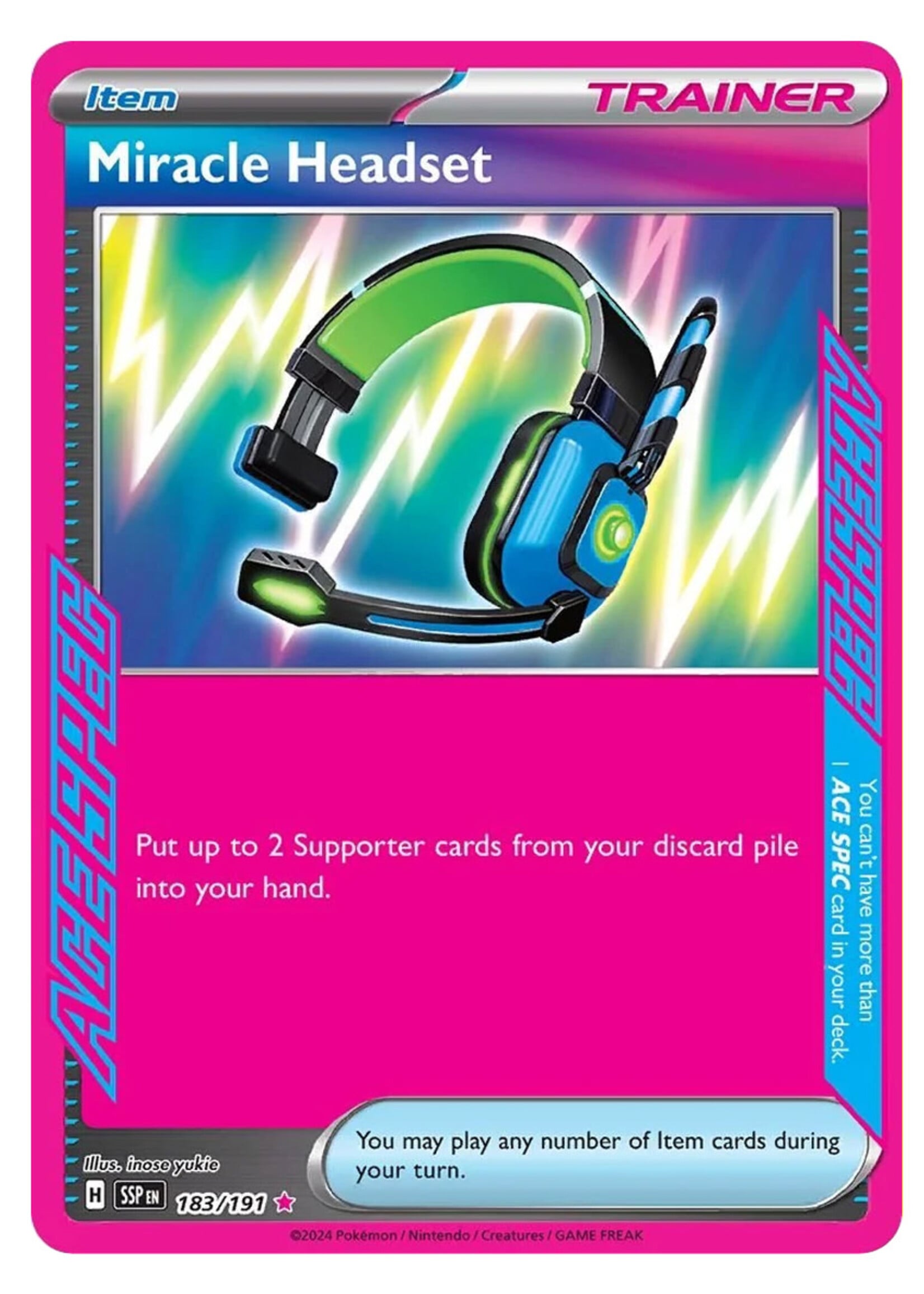 Miracle headset 183 (SSP): near mint