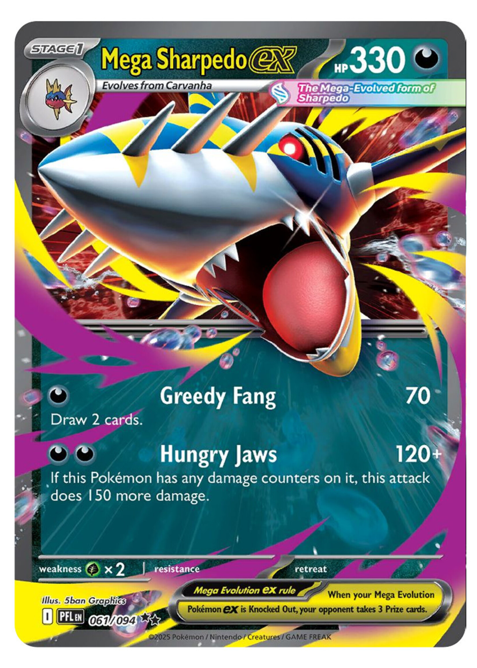 Mega Sharpedo Ex 61 (PFL): near mint