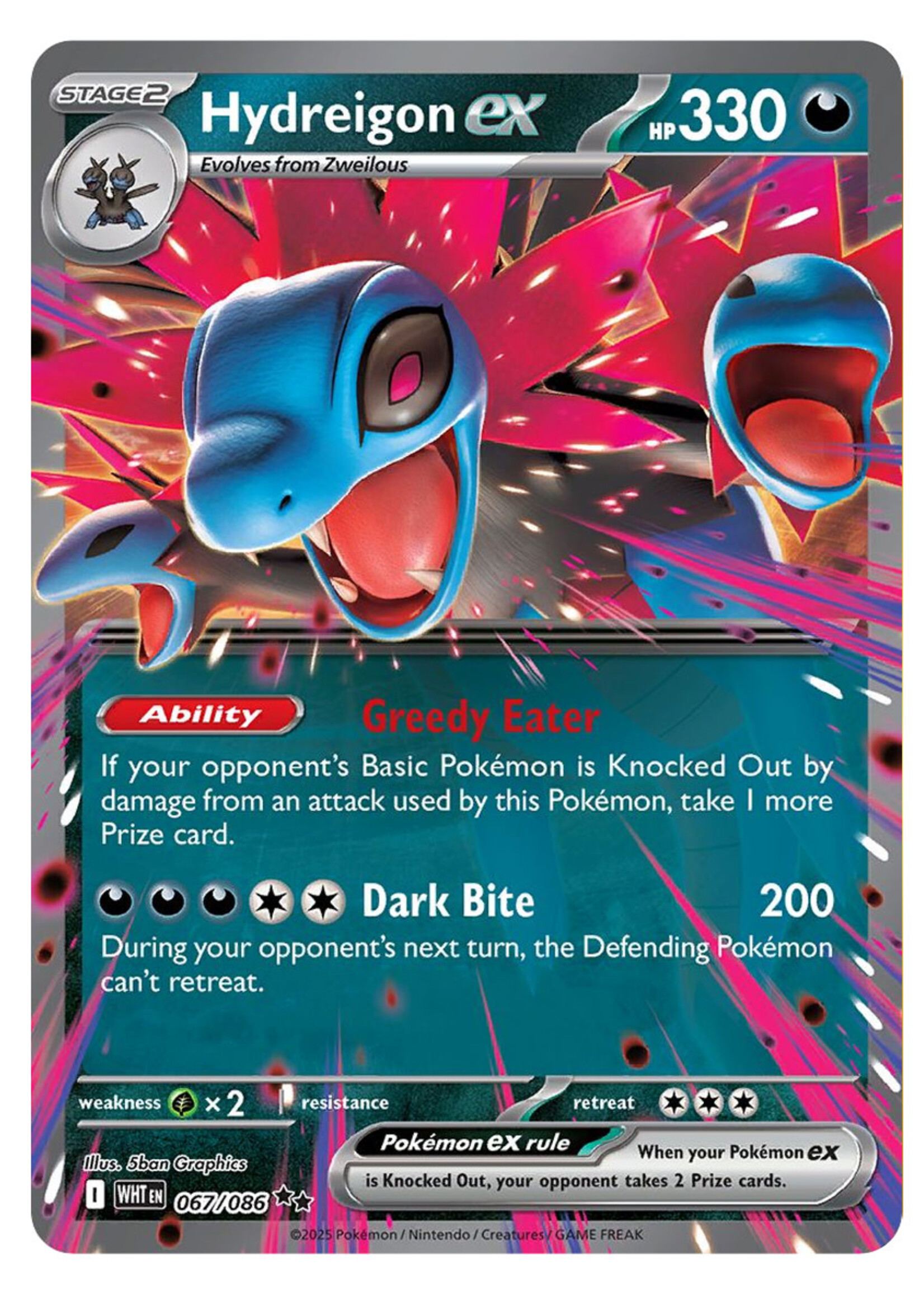 Hydreigon Ex 67 (WHT): near mint