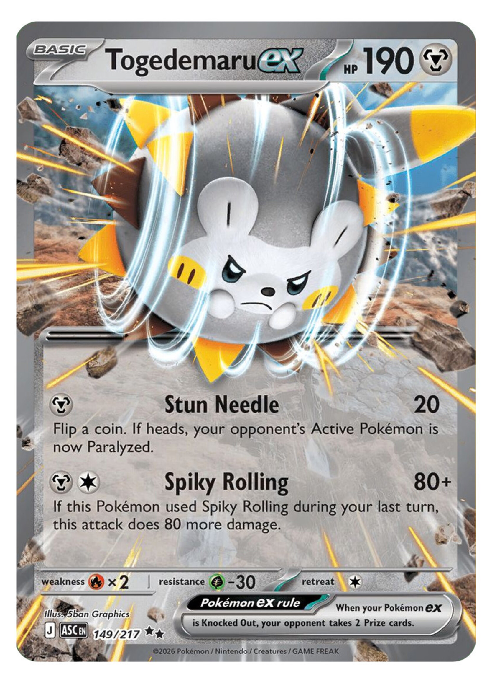 Togedemaru Ex 149 (ASC): near mint