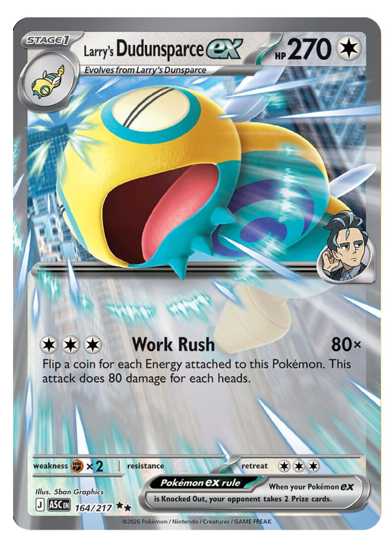 Larry's Dudunsparce Ex 164 (ASC): near mint