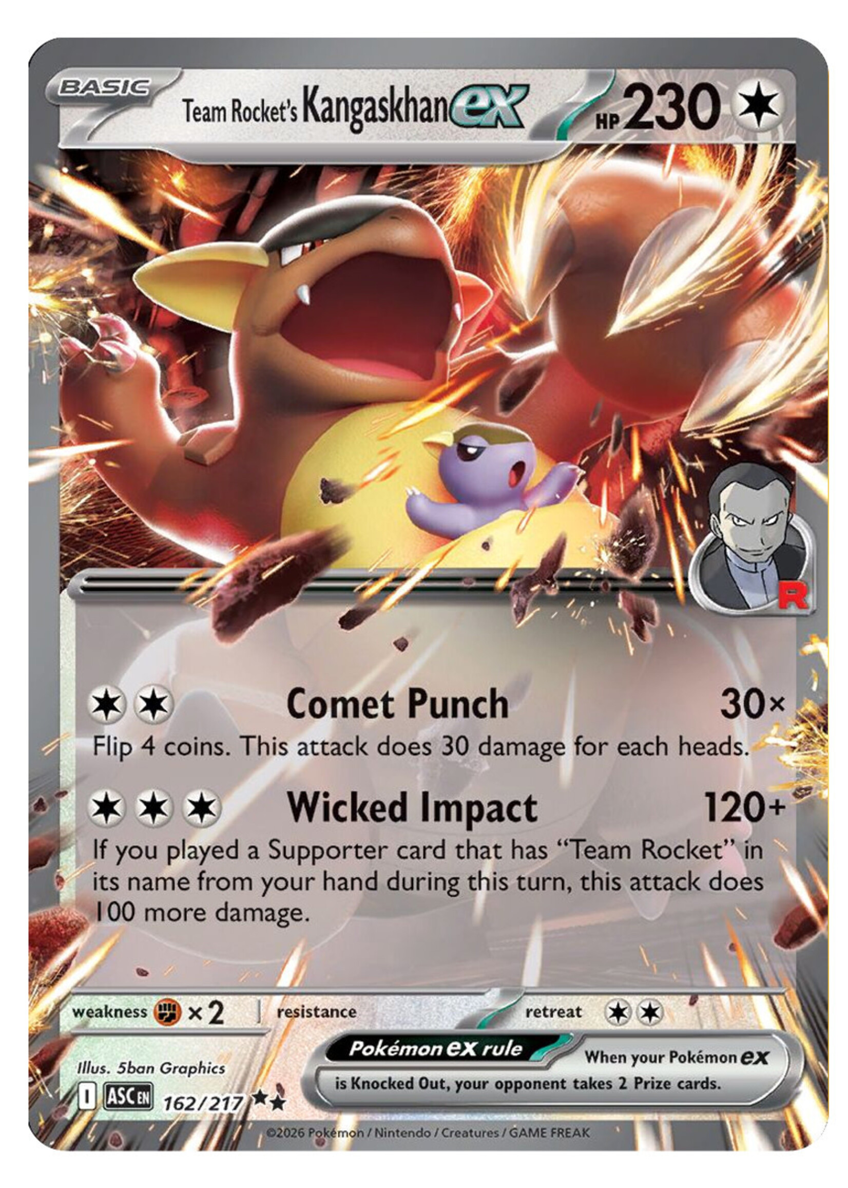 Team Rocket's Kangaskhan Ex 162 (ASC): near mint