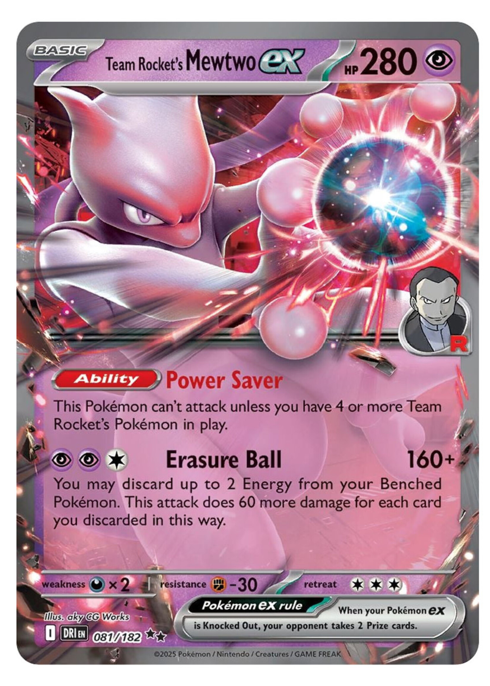 Team Rocket's Mewtwo Ex 81 (DRI): near mint